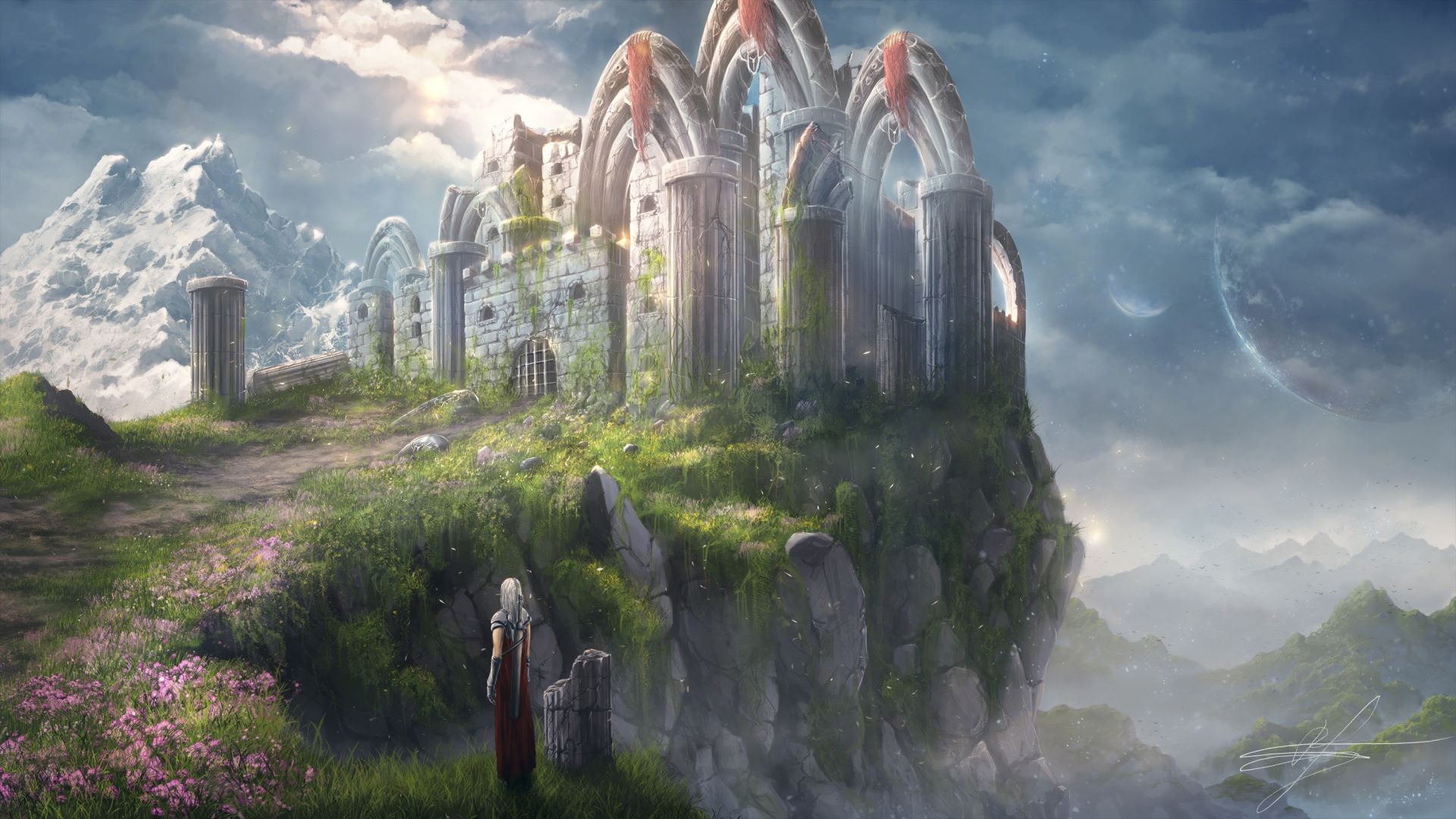 Desktop Wallpaper Fantasy Artwork Of Castle, HD Image, Picture, Background, Edxn6y