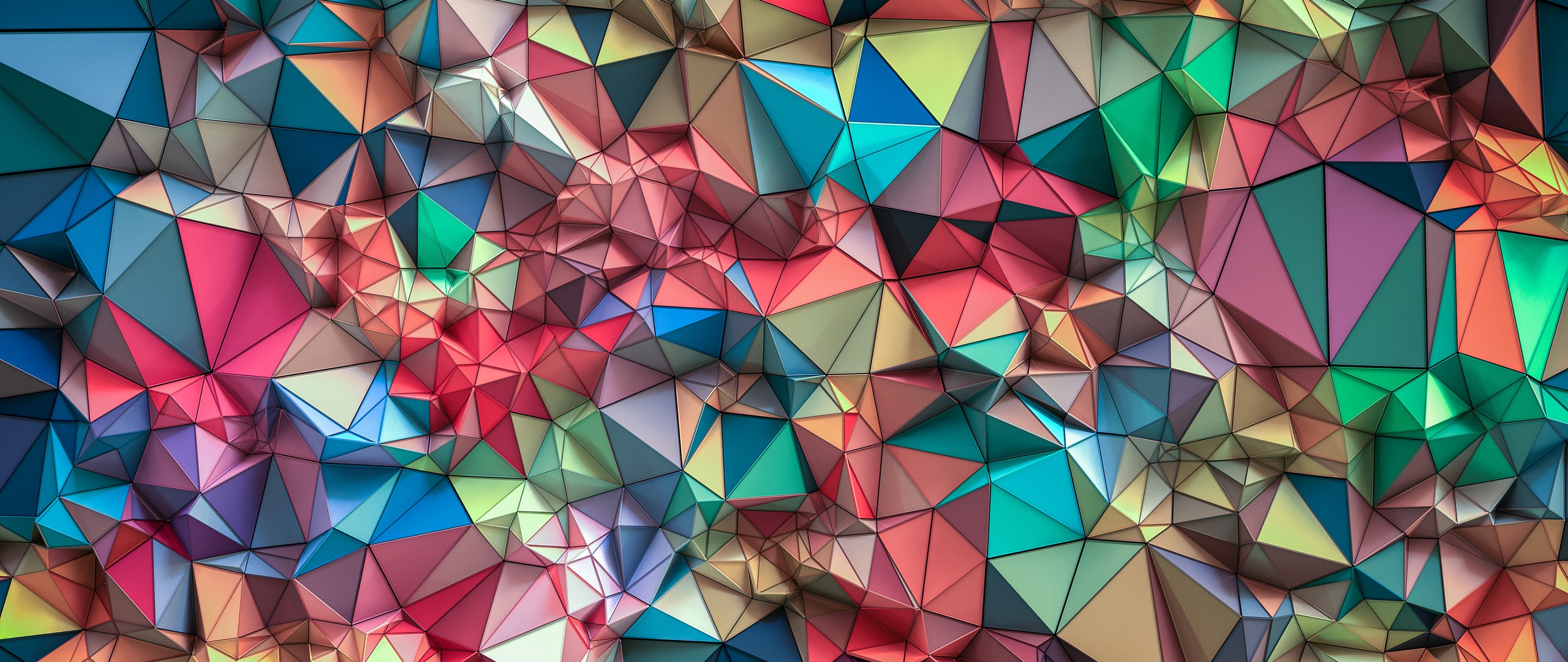 Triangles Wallpaper 4K, 3D background, Colorful, Shapes