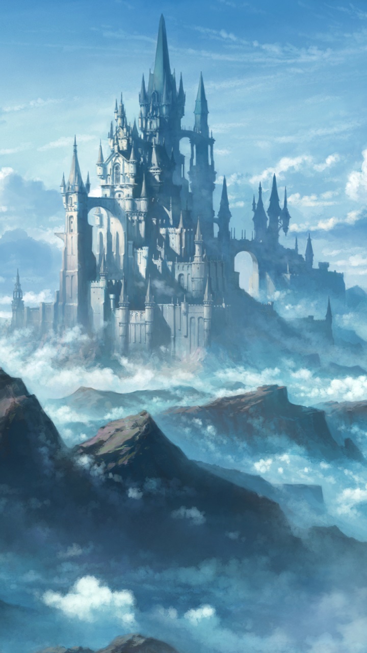 Wallpaper / Fantasy Castle Phone Wallpaper, Cloud, Mountain, Sky, 720x1280 free download
