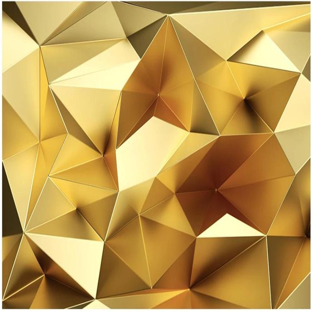Golden Wallpaper Geometric Wallpaper 3D Stereo European Tv Background Wall