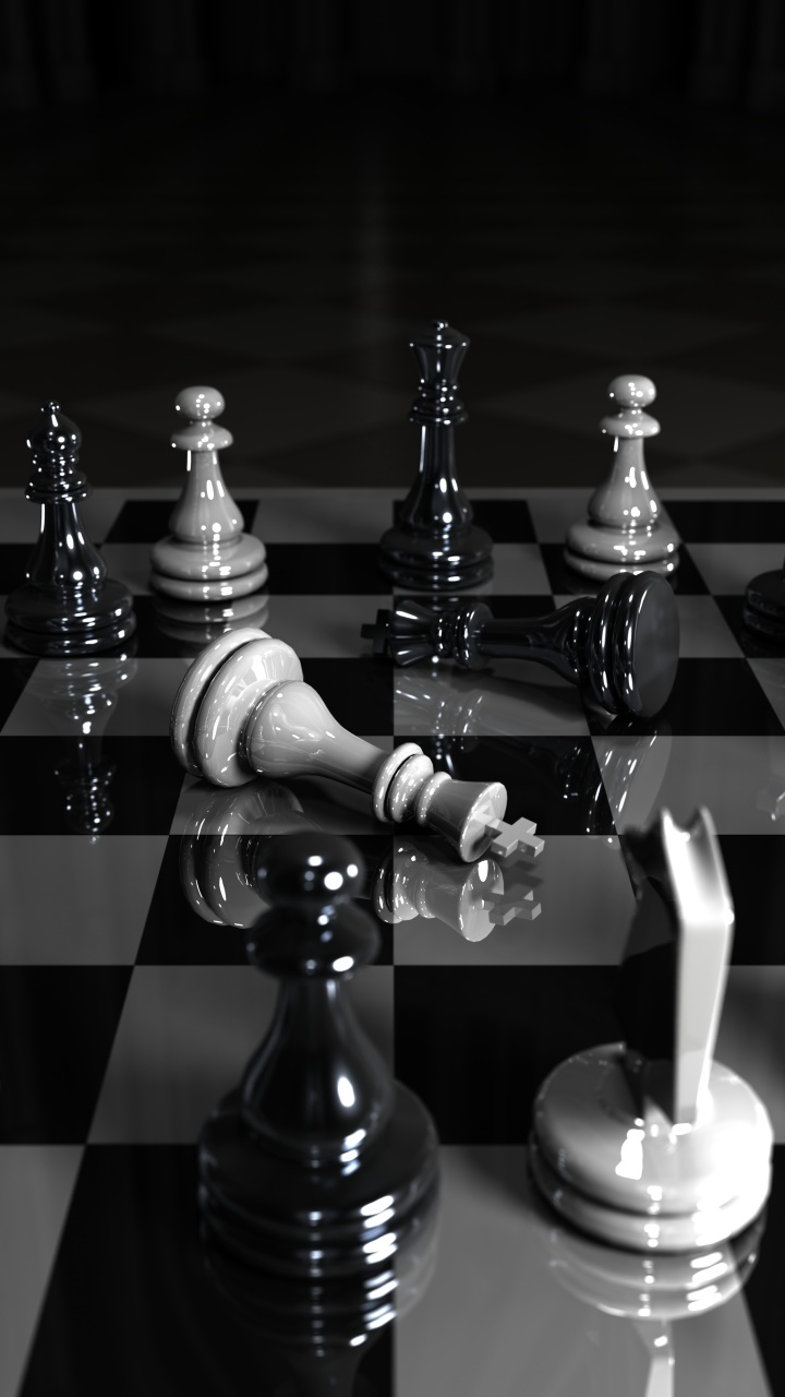 Chess, 3d, game, landscape, HD wallpaper