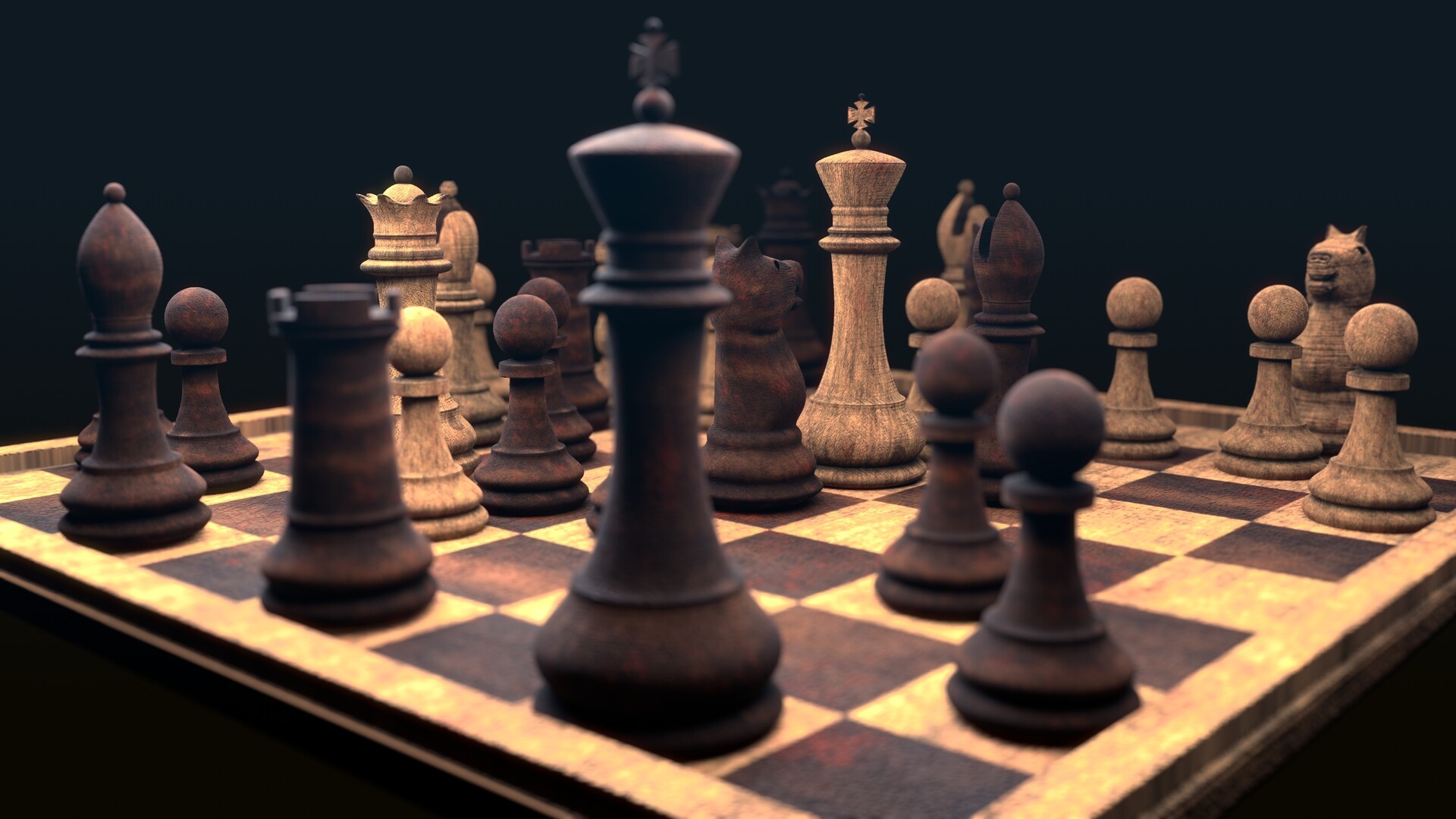 Desktop Wallpapers » 3D Backgrounds » Green Chess Board »