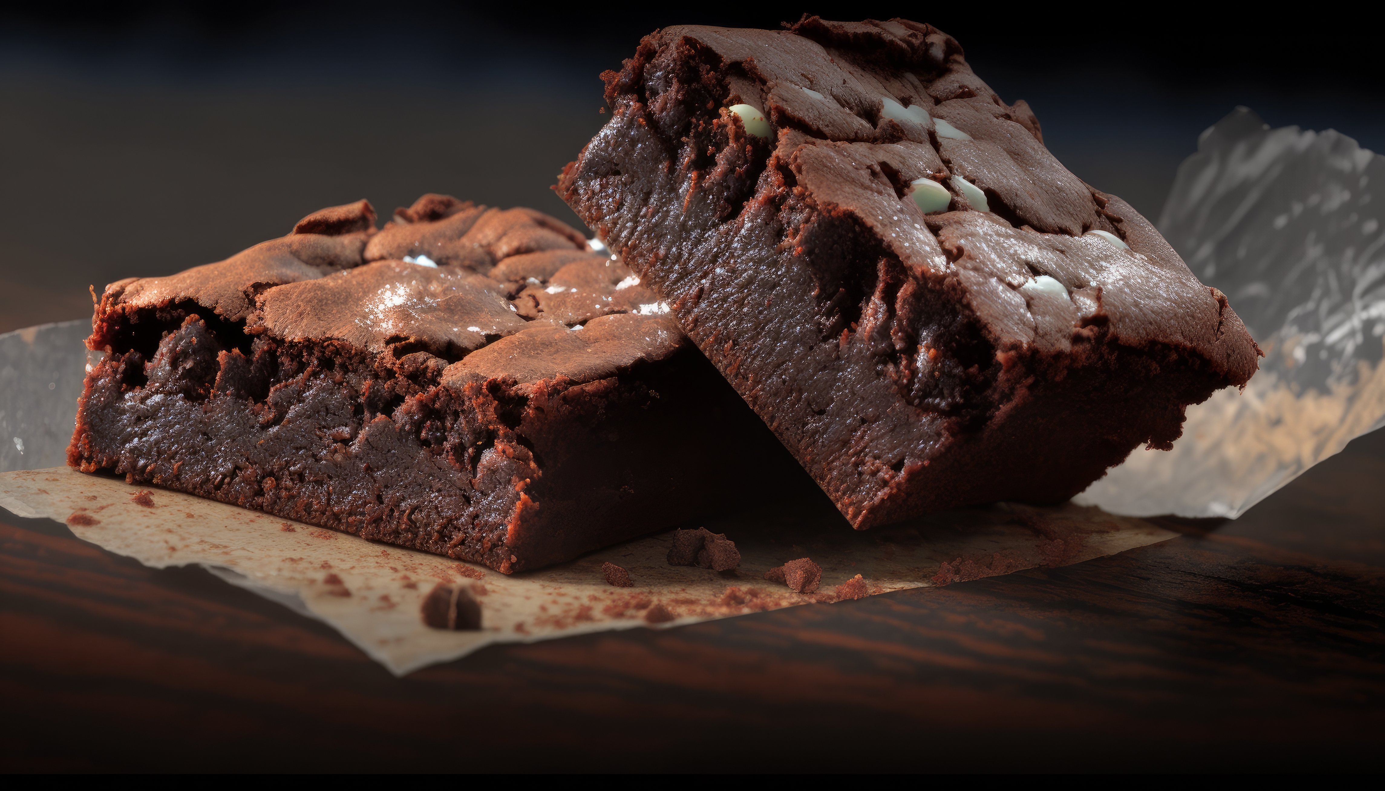 Wallpaper, ai art, brownie, food, dessert 4579x2616