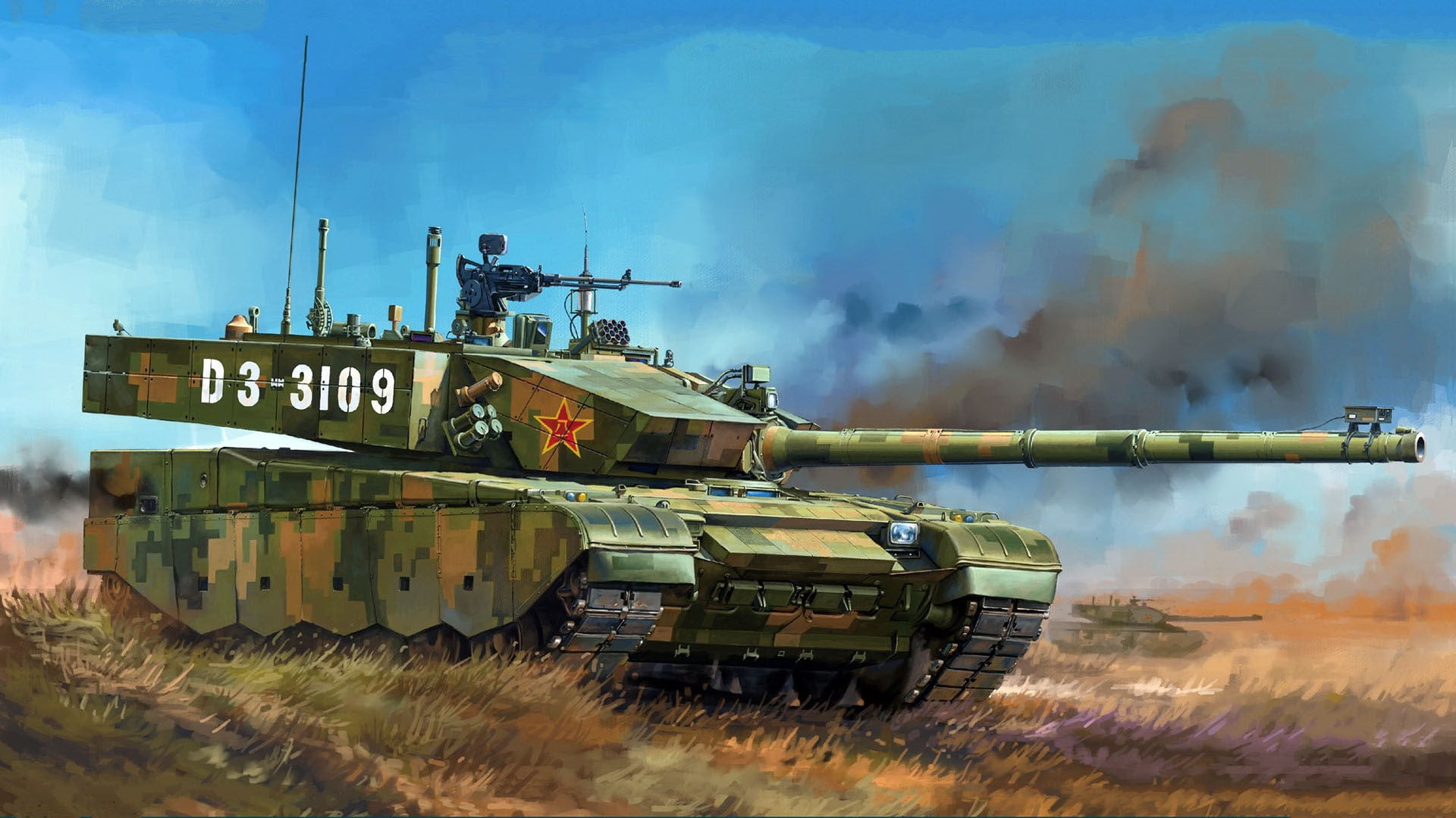 Wallpaper / Modern Chinese Main Battle Tank, Type 99A, 3 Generations, 1080P, The Production Version, ZTZ 99A Free Download