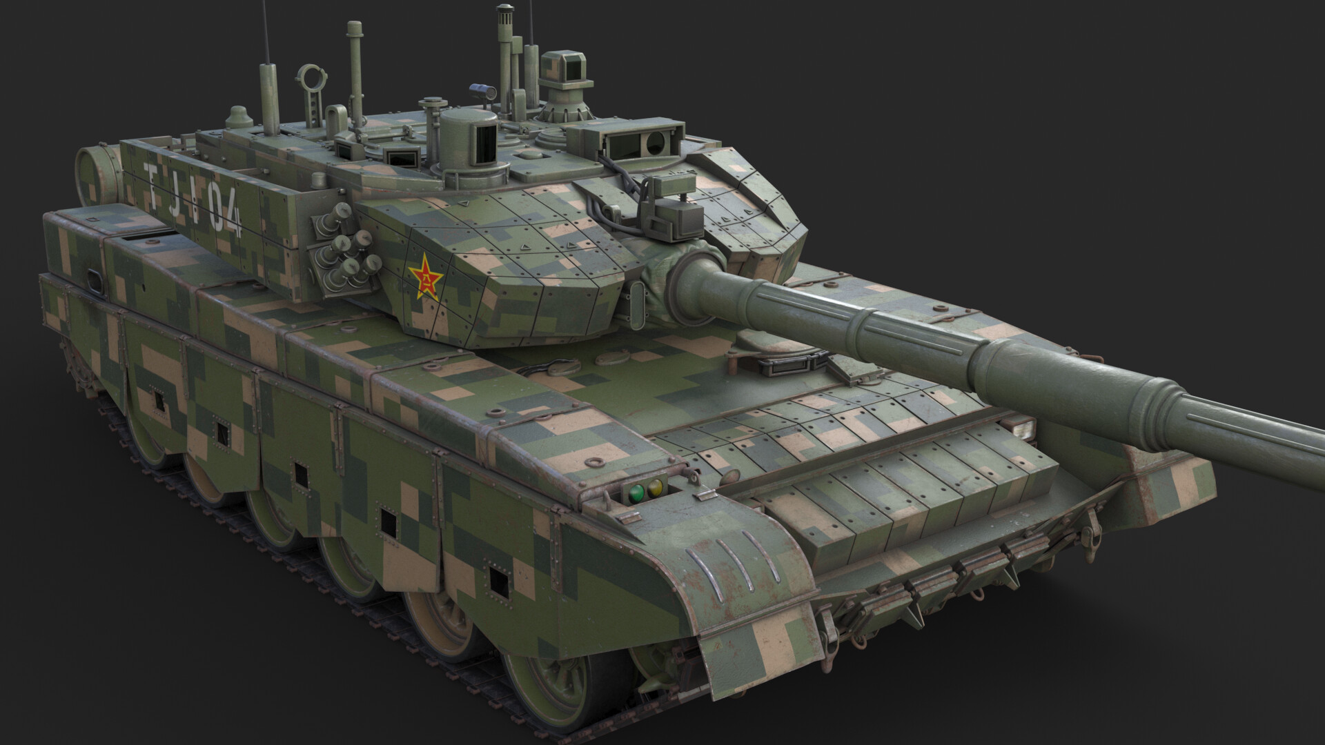 China's Tank Type ZTZ 99A Vray 3D model 3Ds max
