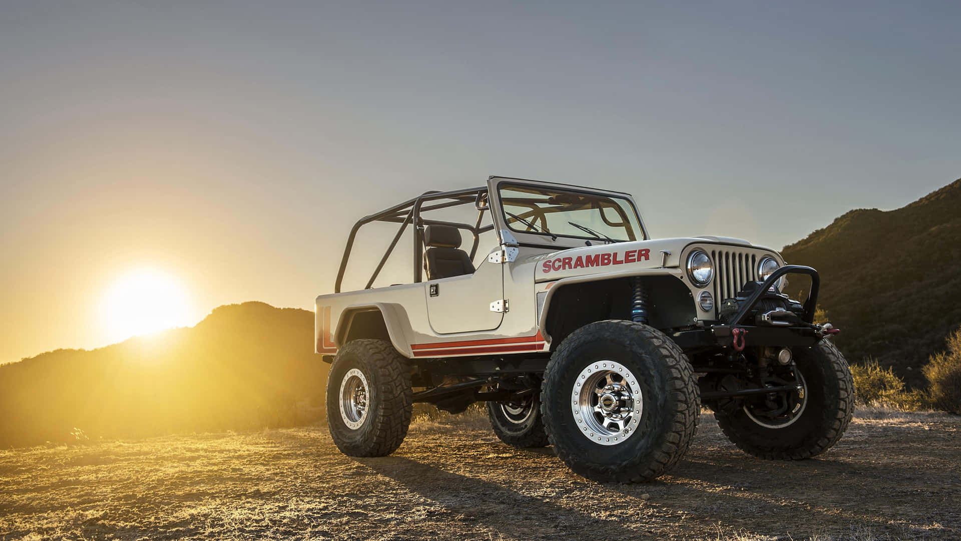 Download Rugged Adventure Awaits on a Vintage Jeep CJ Wallpaper