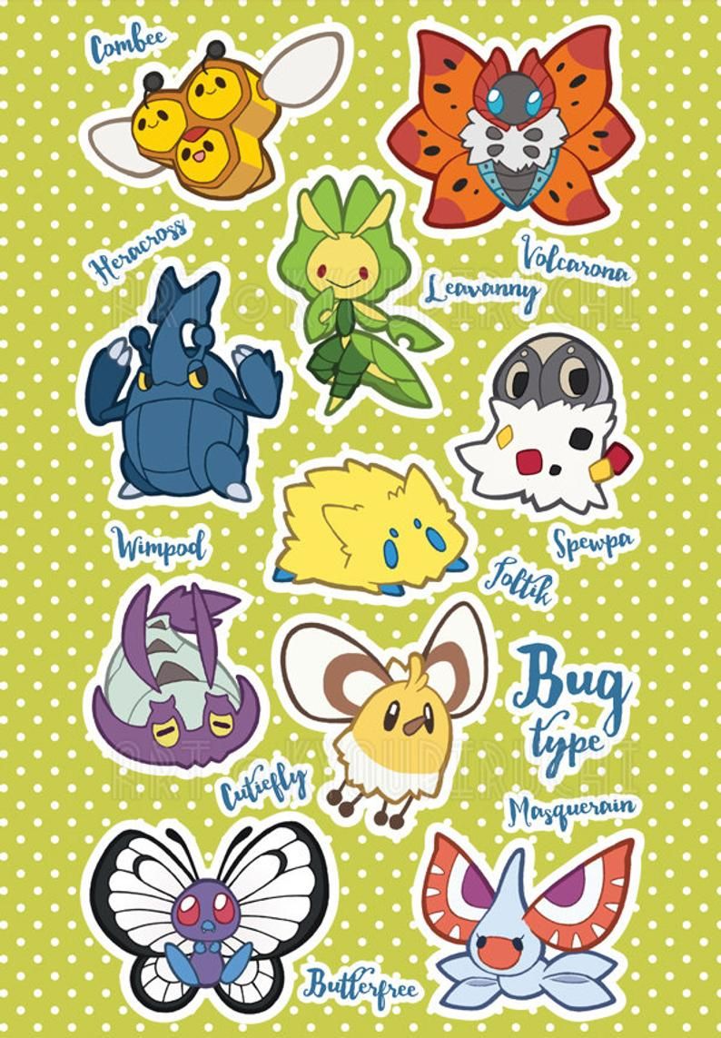 Normal Type Pokemon Sticker Sheet Pokemon Type Series 