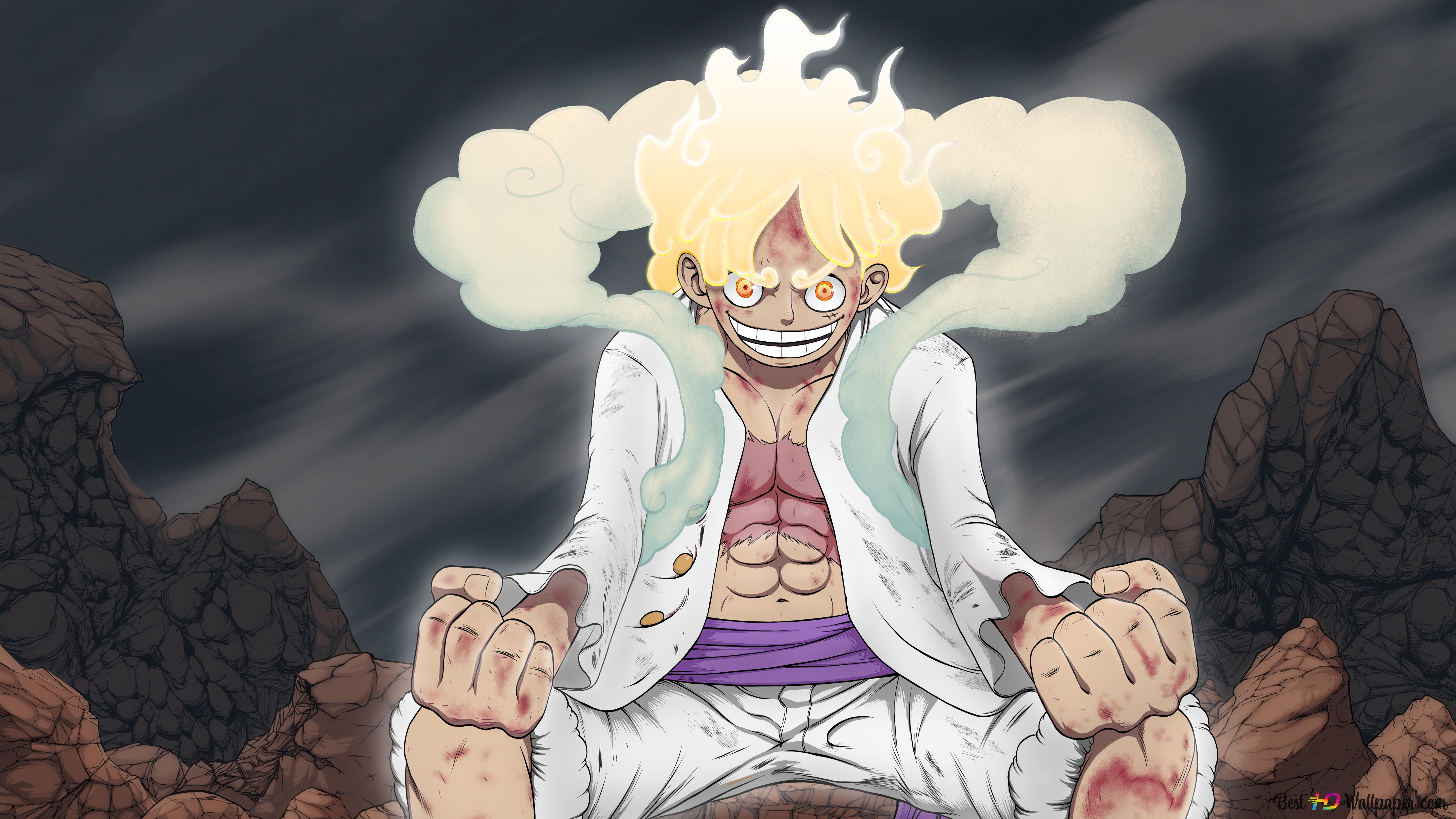 One Piece. Monkey D Luffy Gear 5 Sun God Nika 8K wallpaper download