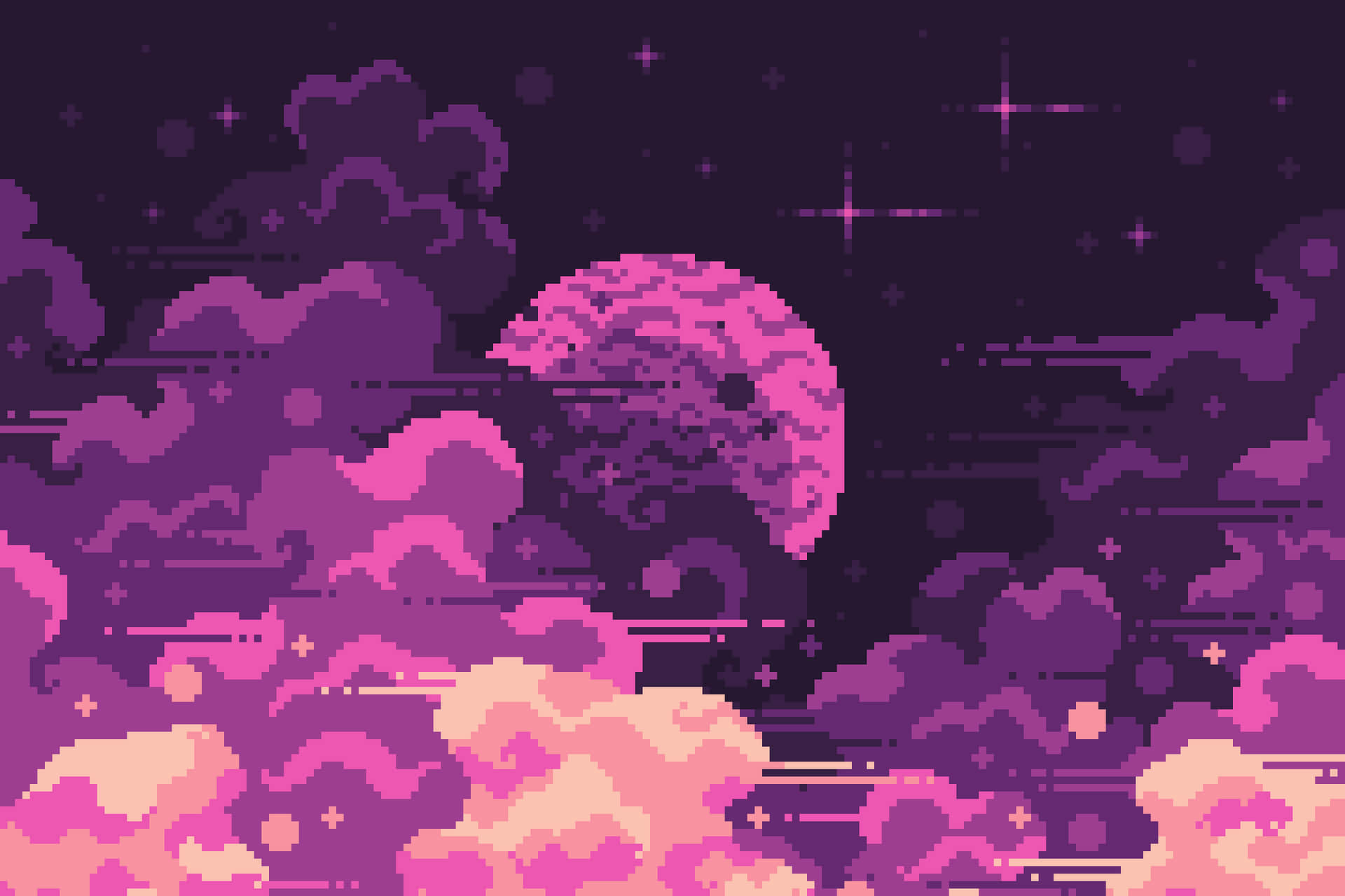 Download Disco Ball Pixel Art with a Pink Tint Wallpaper