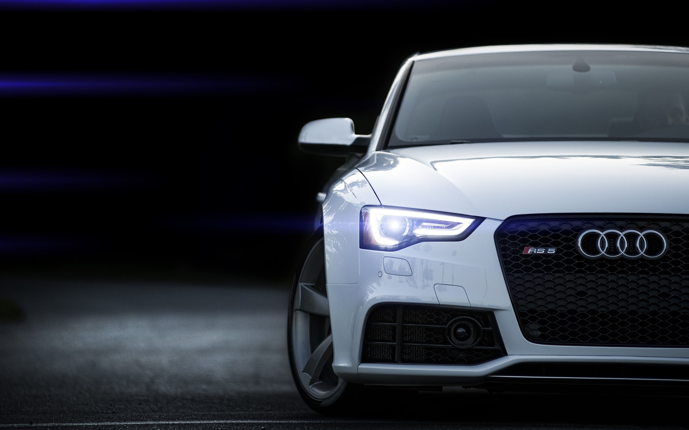Wallpaper White Audi car front view, headlight 2880x1800 HD Picture, Image