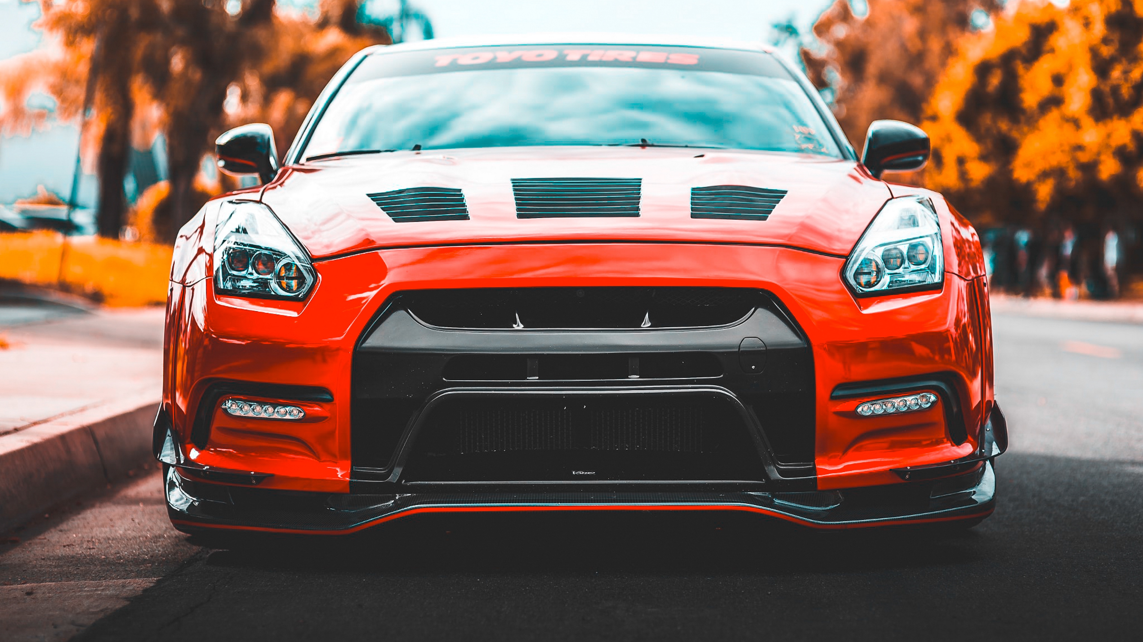 Wallpaper 4k auto, front view, red 4k Wallpaper