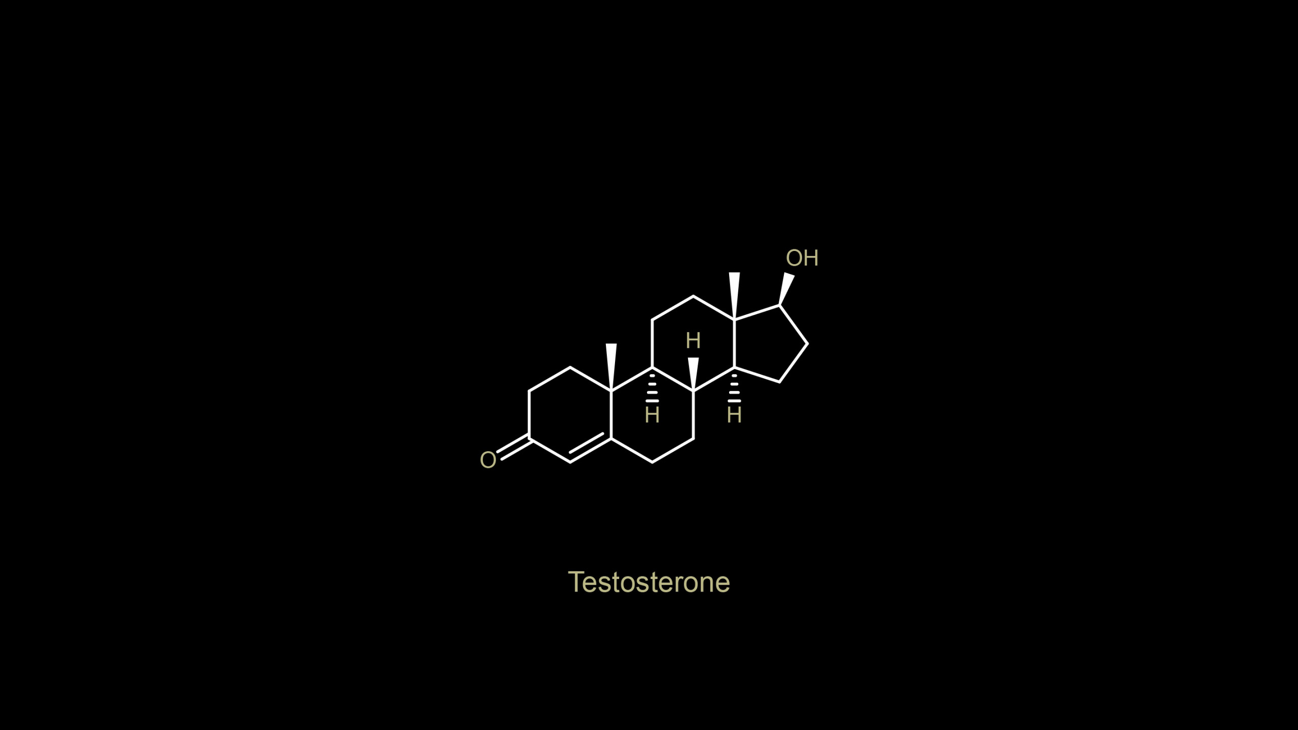 Download wallpaper minimalism, oxygen, chemistry, black background, science, simple background, Testosterone, chemical structures, hydrogen, section minimalism in resolution 2560x1440