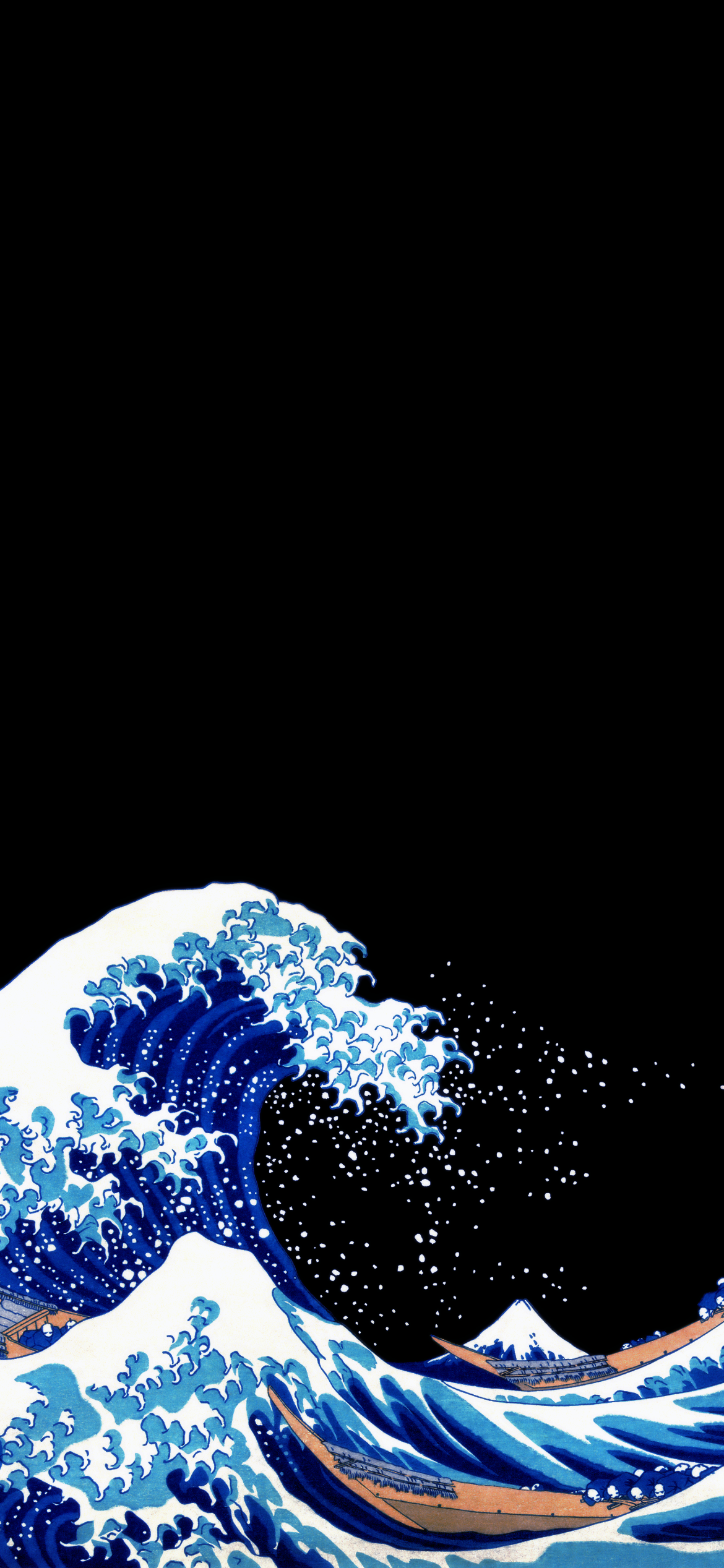 Wallpaper Amoled, OLED, Great Wave Off Kanagawa, The Great Wave Off Kanagawa, Japanese Art, Background Free Image