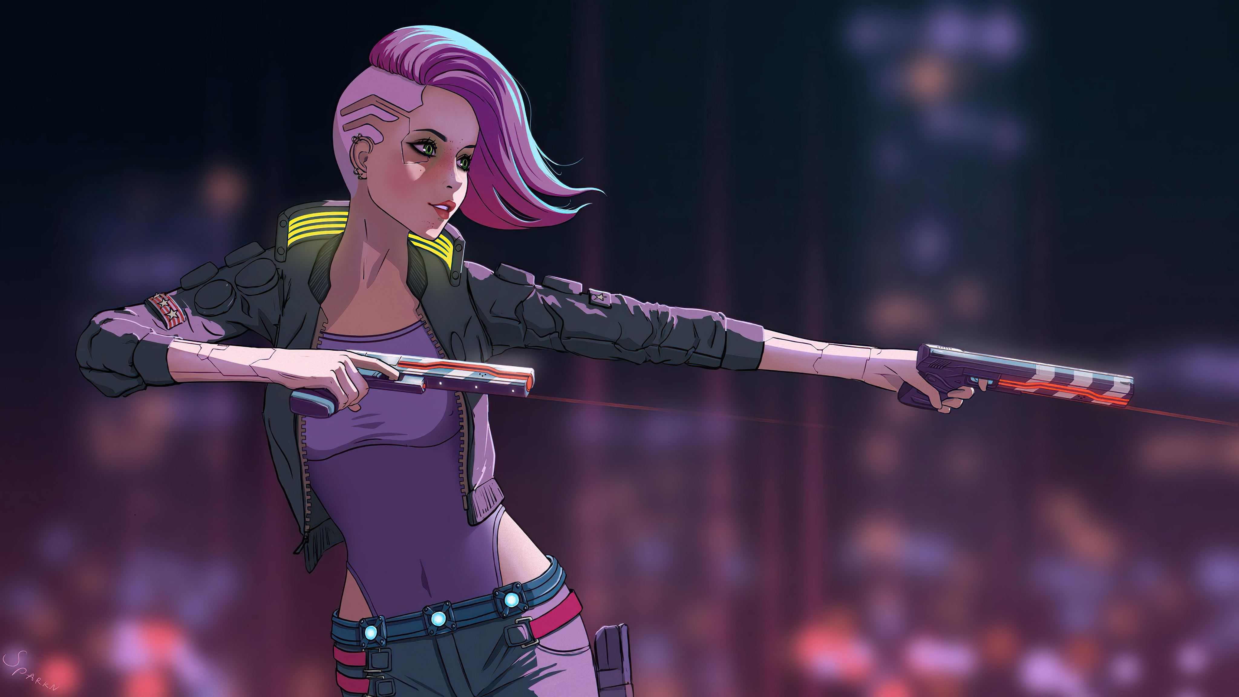 cyberpunk 2077 cyber girl 8k MacBook Pro Wallpaper Download