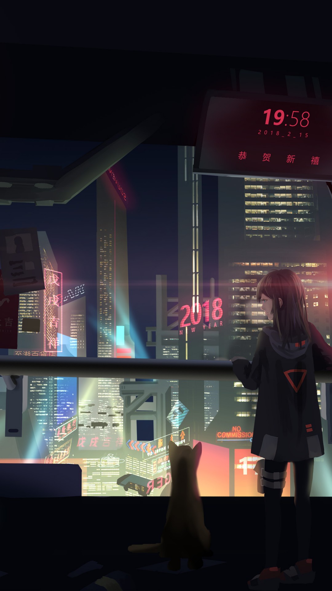 Wallpaper Cyberpunk, Girl, 4K, Art