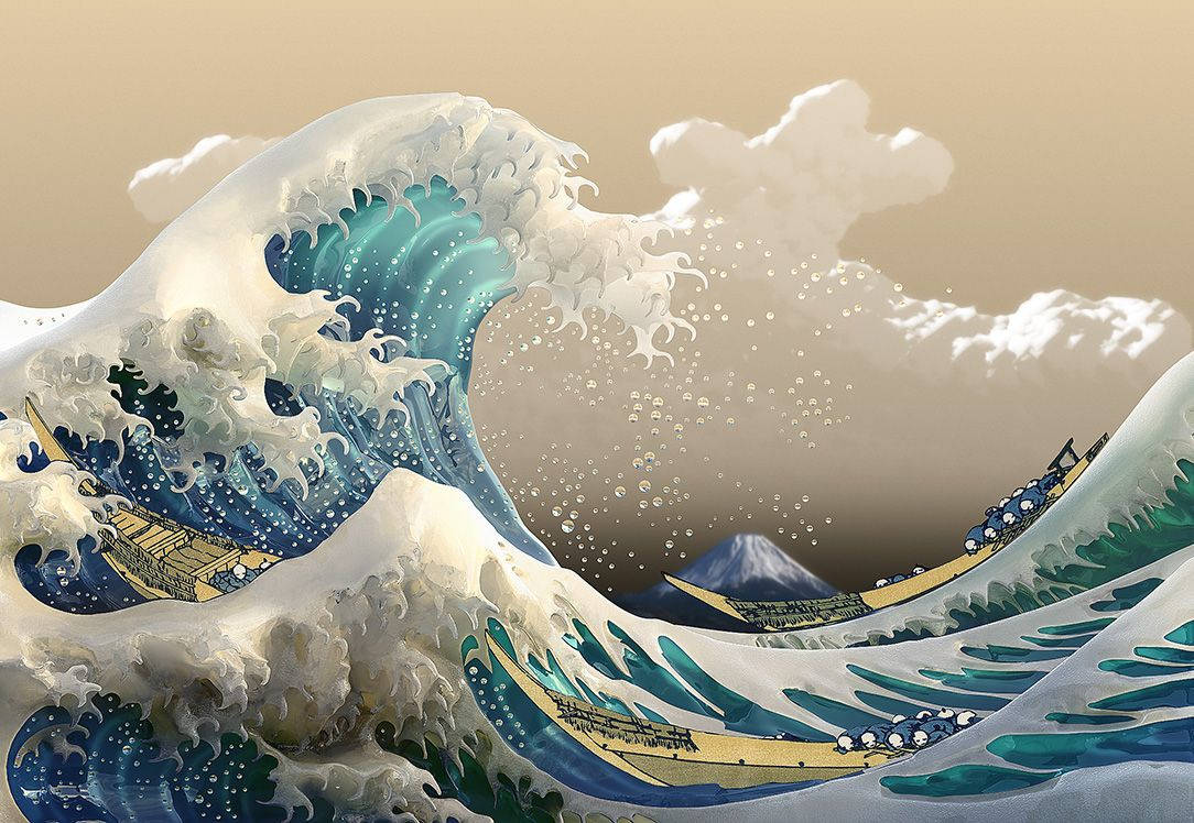 Download The Great Wave of Kanagawa by Katsushika Hokusai Wallpaper