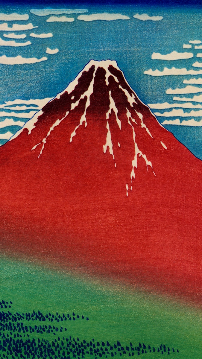 Hokusai iPhone wallpaper, mobile background,. Premium Photo Illustration