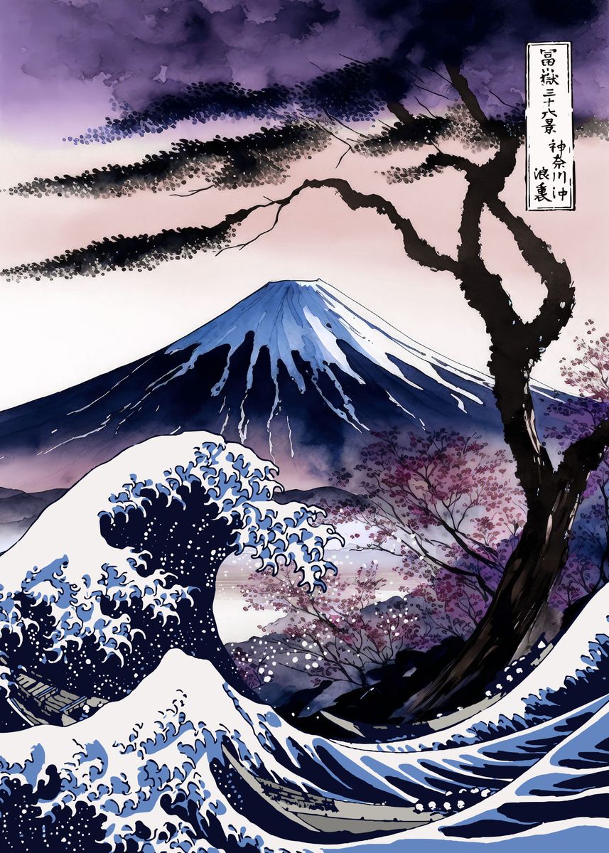 Fuji Mount Hokusai wave' Poster