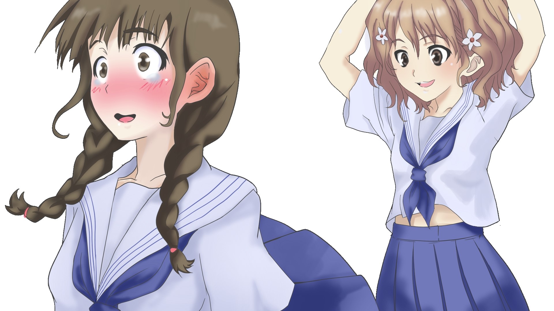 1920x1080 Hanasaku iroha, Matsumae ohana, Oshimizu nako, Girl, Embarrassed wallpaper JPG Gallery HD Wallpaper