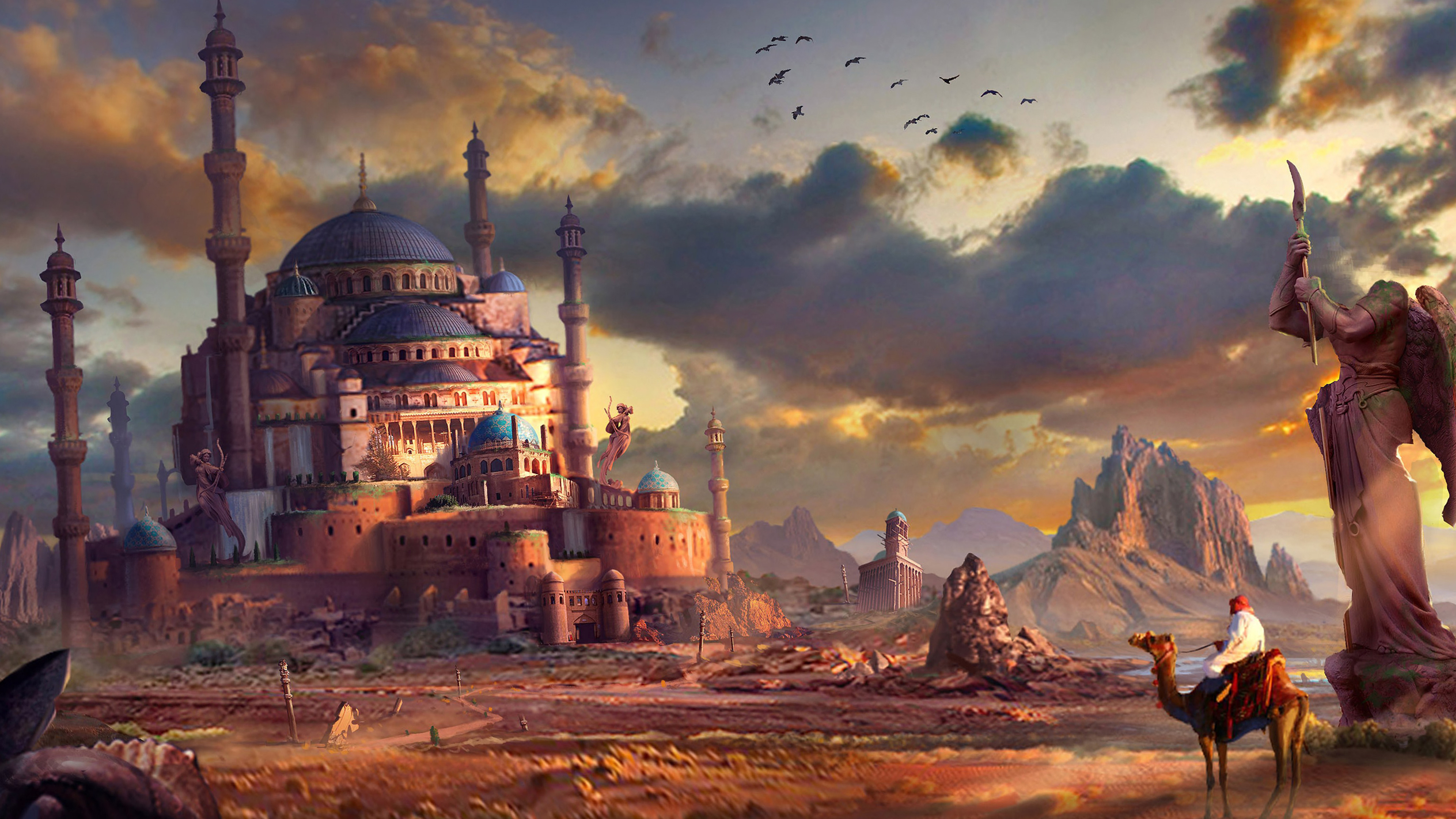Fantasy City Splendor Ultra HD Wallpaper
