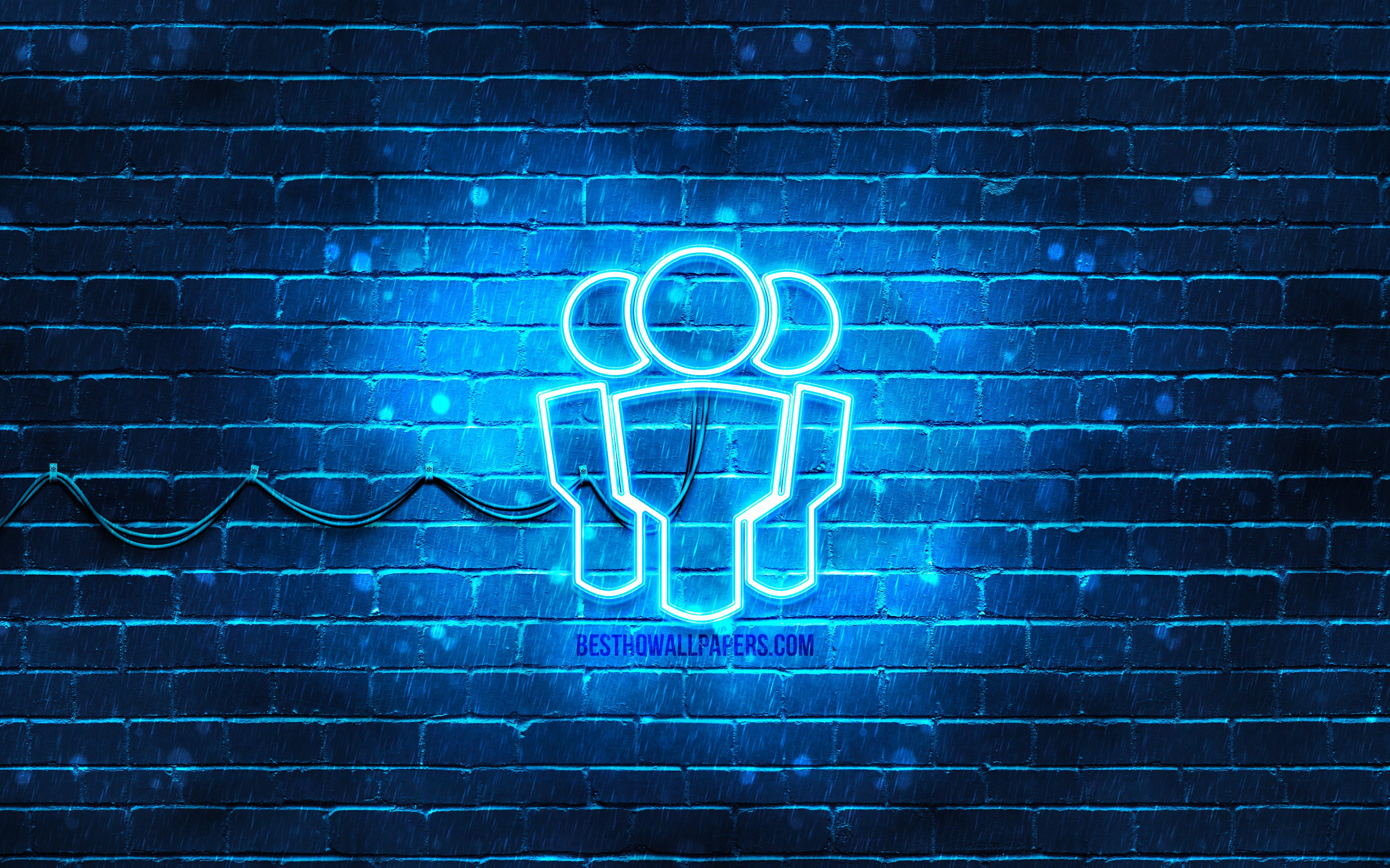 Download wallpaper Business Team neon icon, 4k, blue background, Business Team concepts, neon symbols, Business Team, neon icons, Businessman sign, business signs, Business Team icon, business icons for desktop with resolution 3840x2400