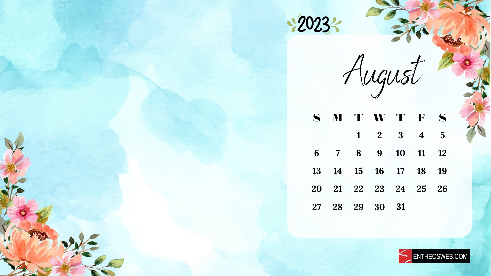 August 2023 Calendar Wallpaper Free August 2023 Calendar Background