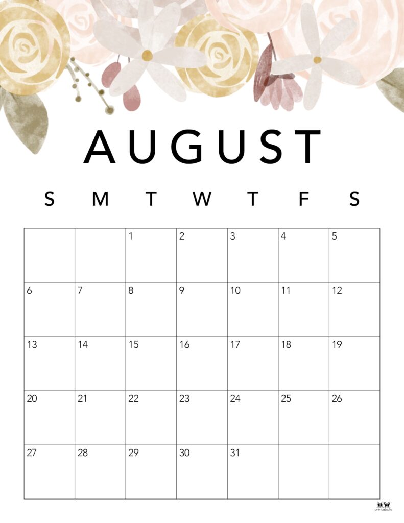 August 2023 Calendars FREE Printables