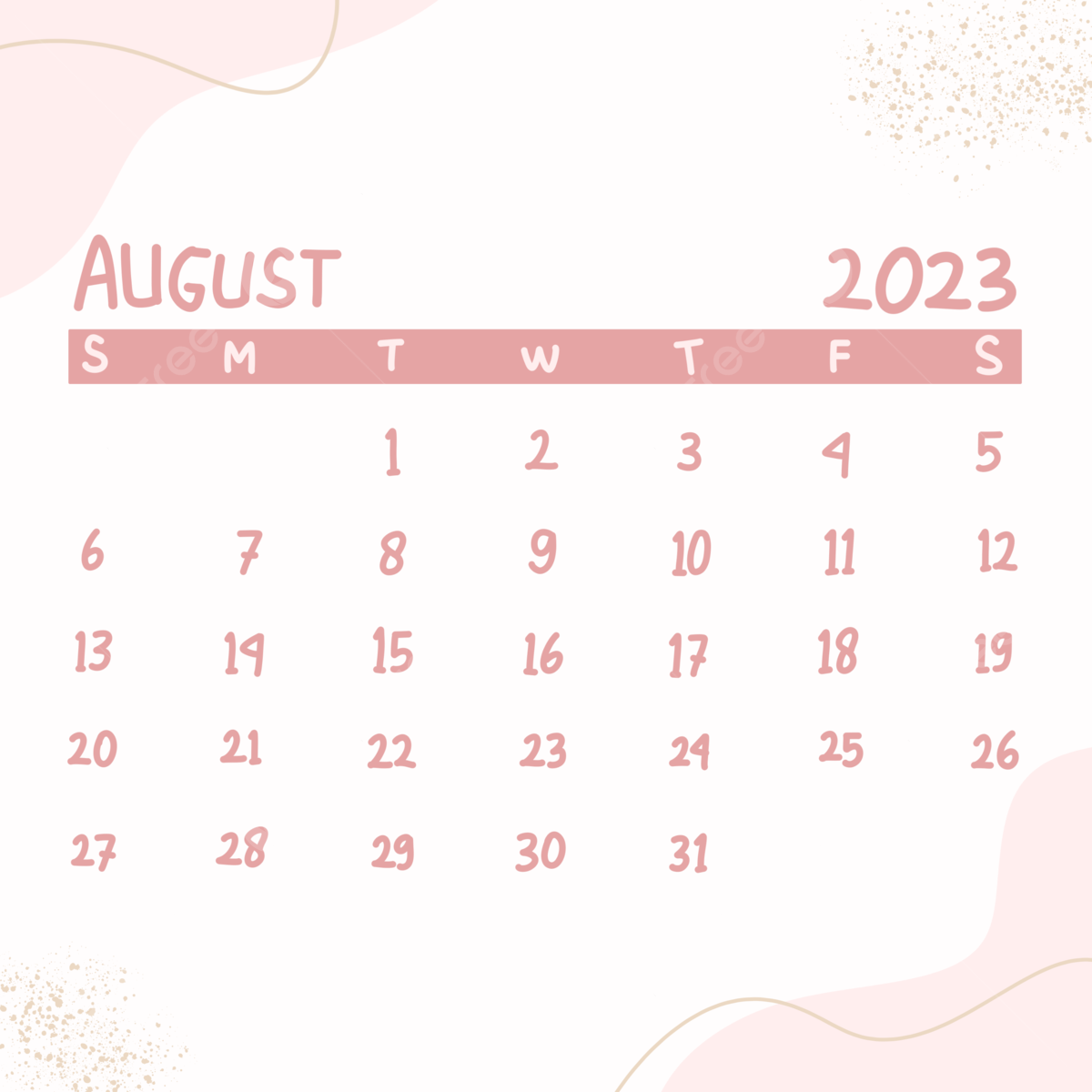 Calendar August With Aesthetic Background, August, Aesthetic, 2023 Background Image And Wallpaper for Free Download