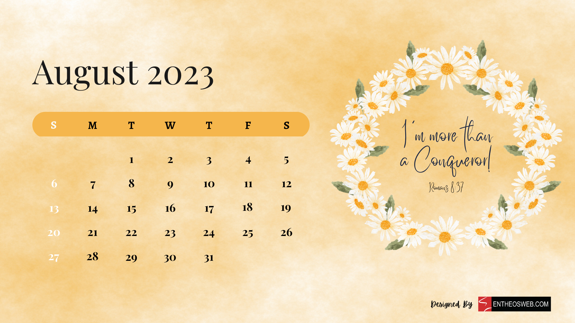Christian Floral 2023 Calendar Desktop Wallpaper