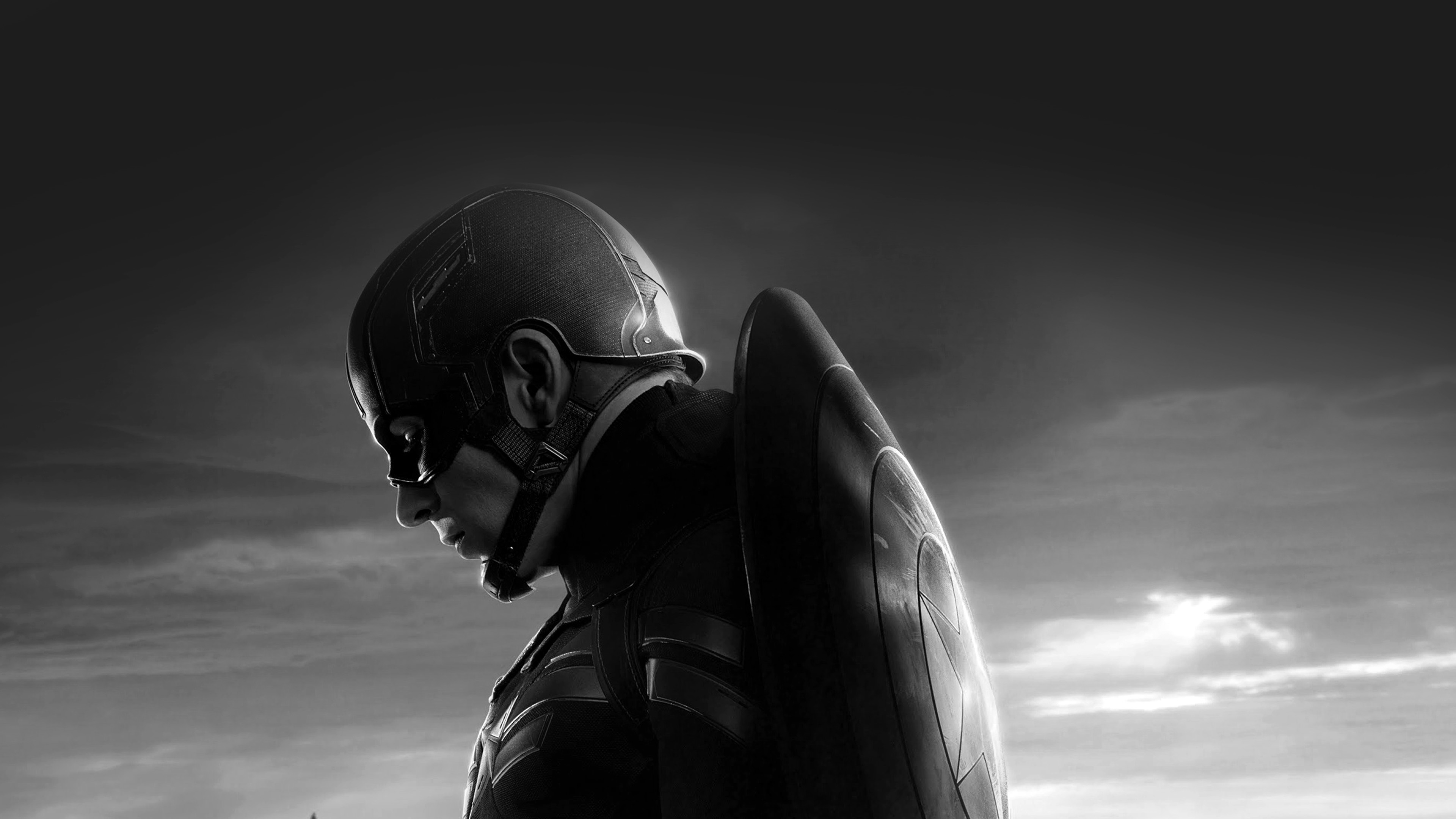 wallpaper for desktop, laptop. captain america sad hero film marvel dark bw