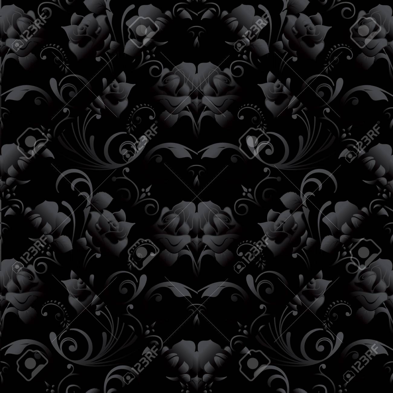 Free download Black Roses Seamless Pattern Vector Dark Black Floral Background [1300x1300] for your Desktop, Mobile & Tablet. Explore Black Floral Pattern Wallpaper. Black Pattern Desktop Wallpaper, Red and