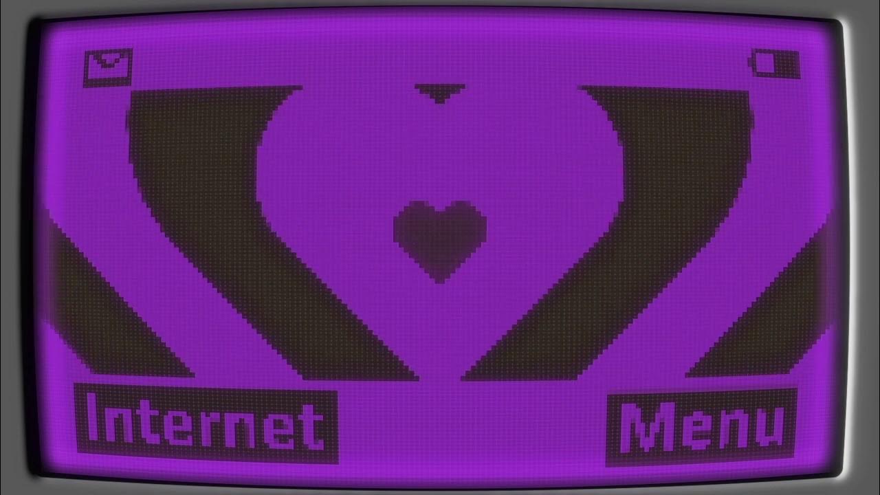 Black and Purple Y2k Nokia Monochrome Heart Background.. 1 Hour Looped HD