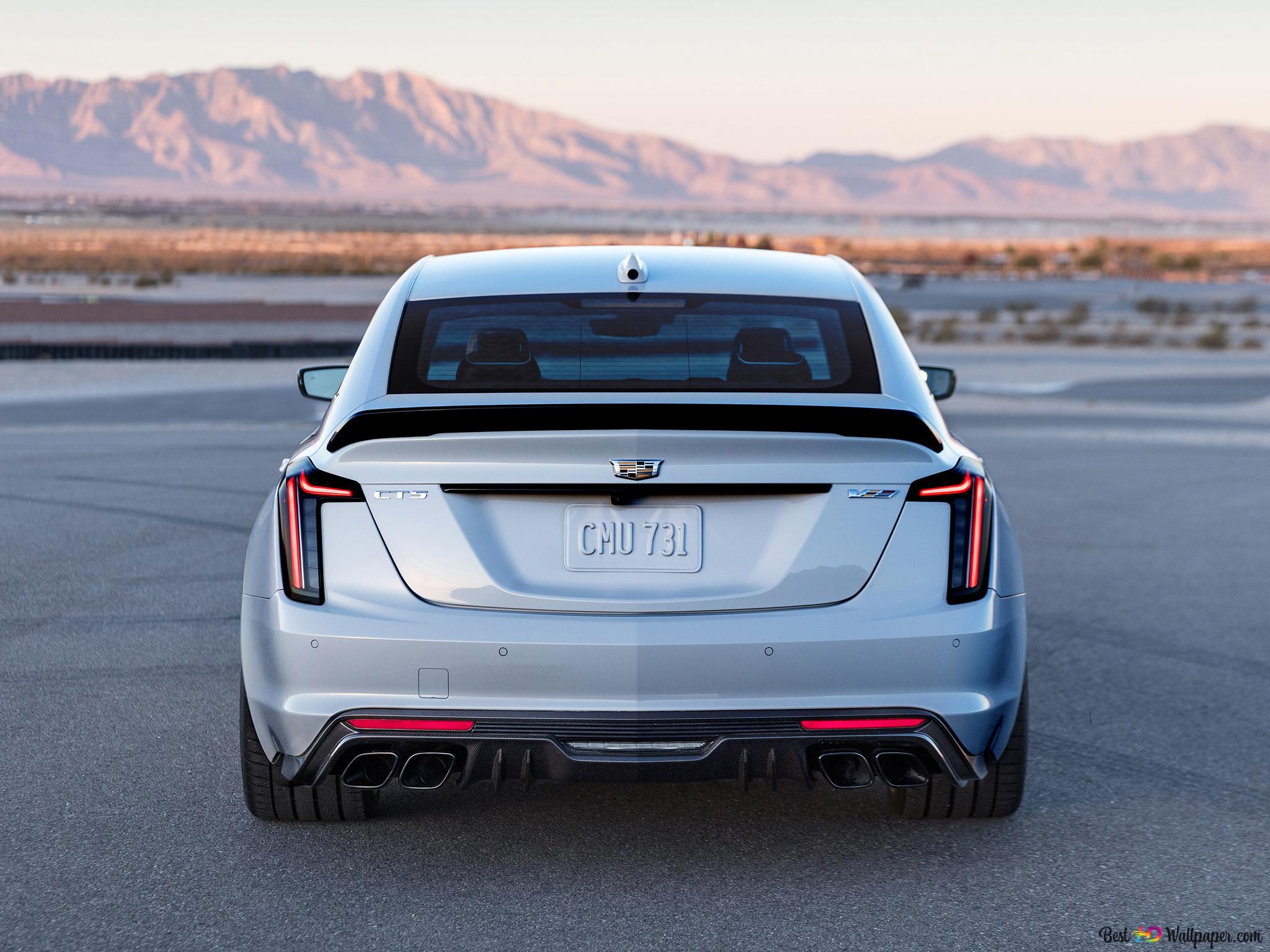 Cadillac CT5 V Blackwing 2022 Back View 4K Wallpaper Download