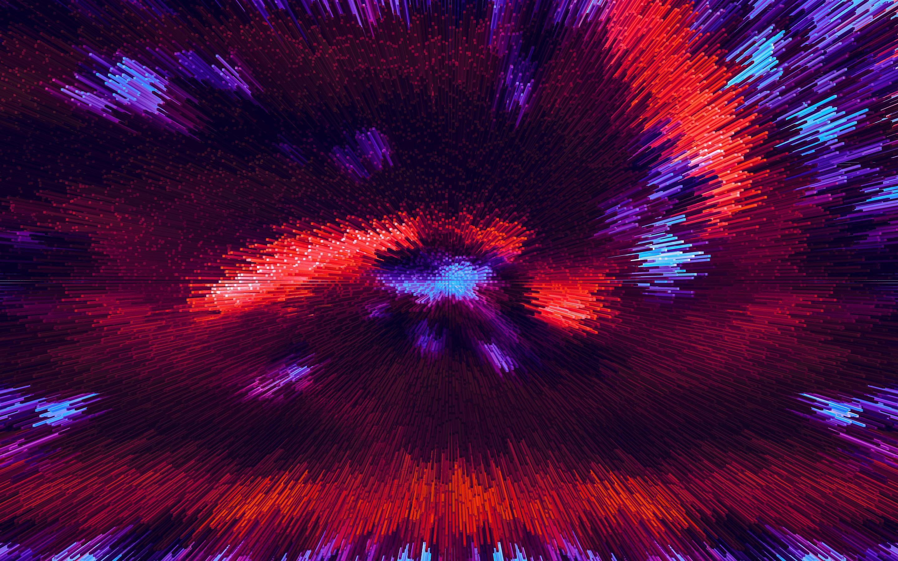 fractal shapes pipes 3D digital art abstract 4k MacBook Air Wallpaper Download