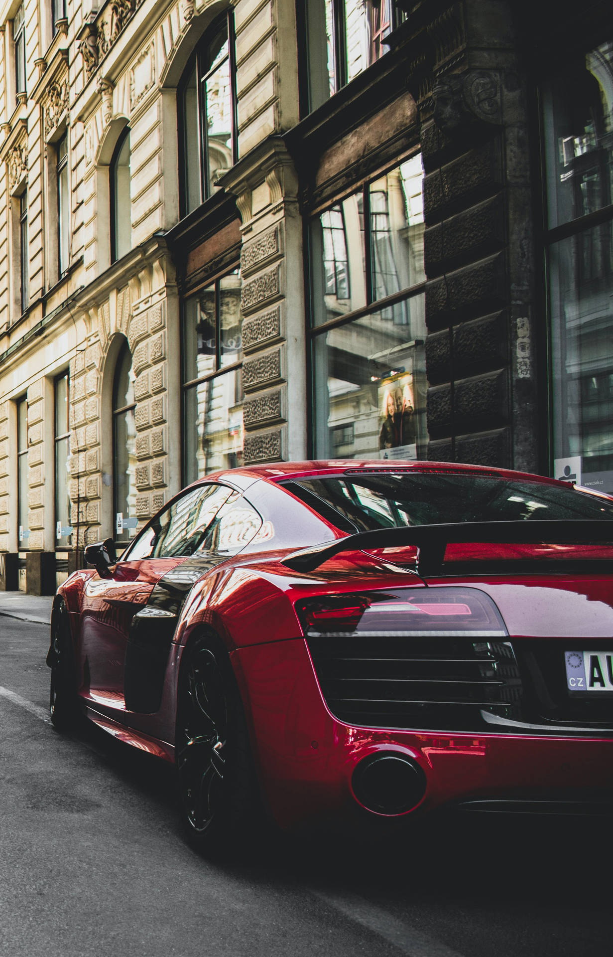 Download Car 4k Deep Red Audi R8 Wallpaper