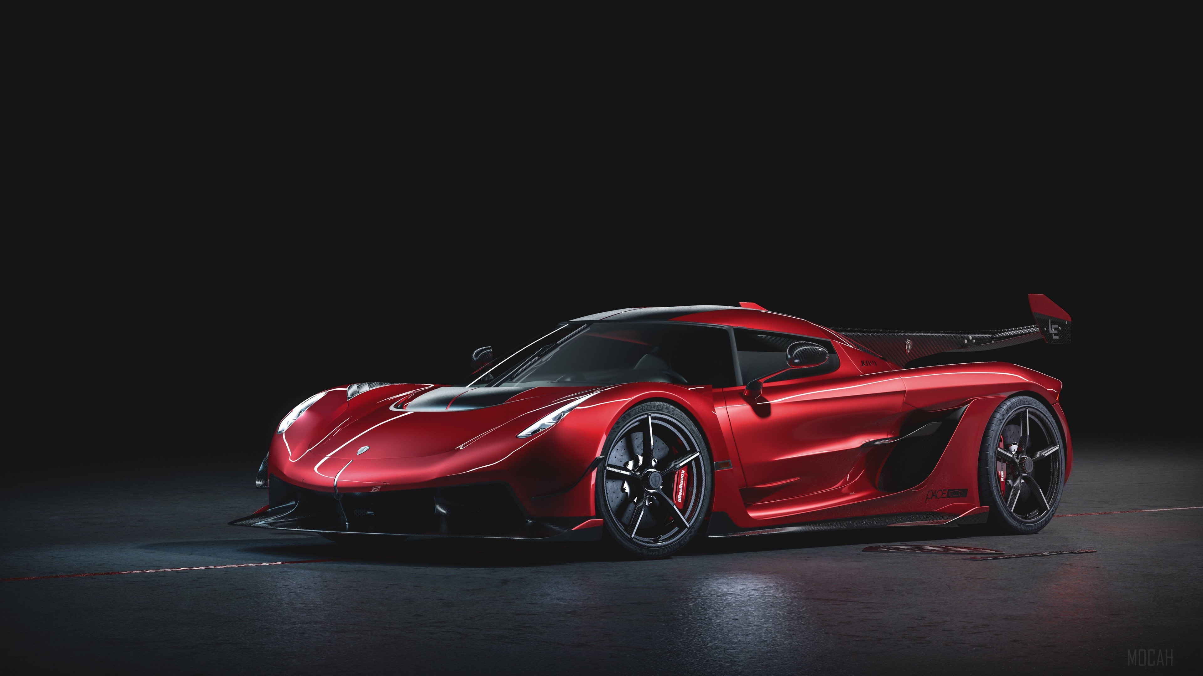 Car, Koenigsegg, Koenigsegg Jesko, Red Car, Sport Car, Supercar, Vehicle 4k Gallery HD Wallpaper
