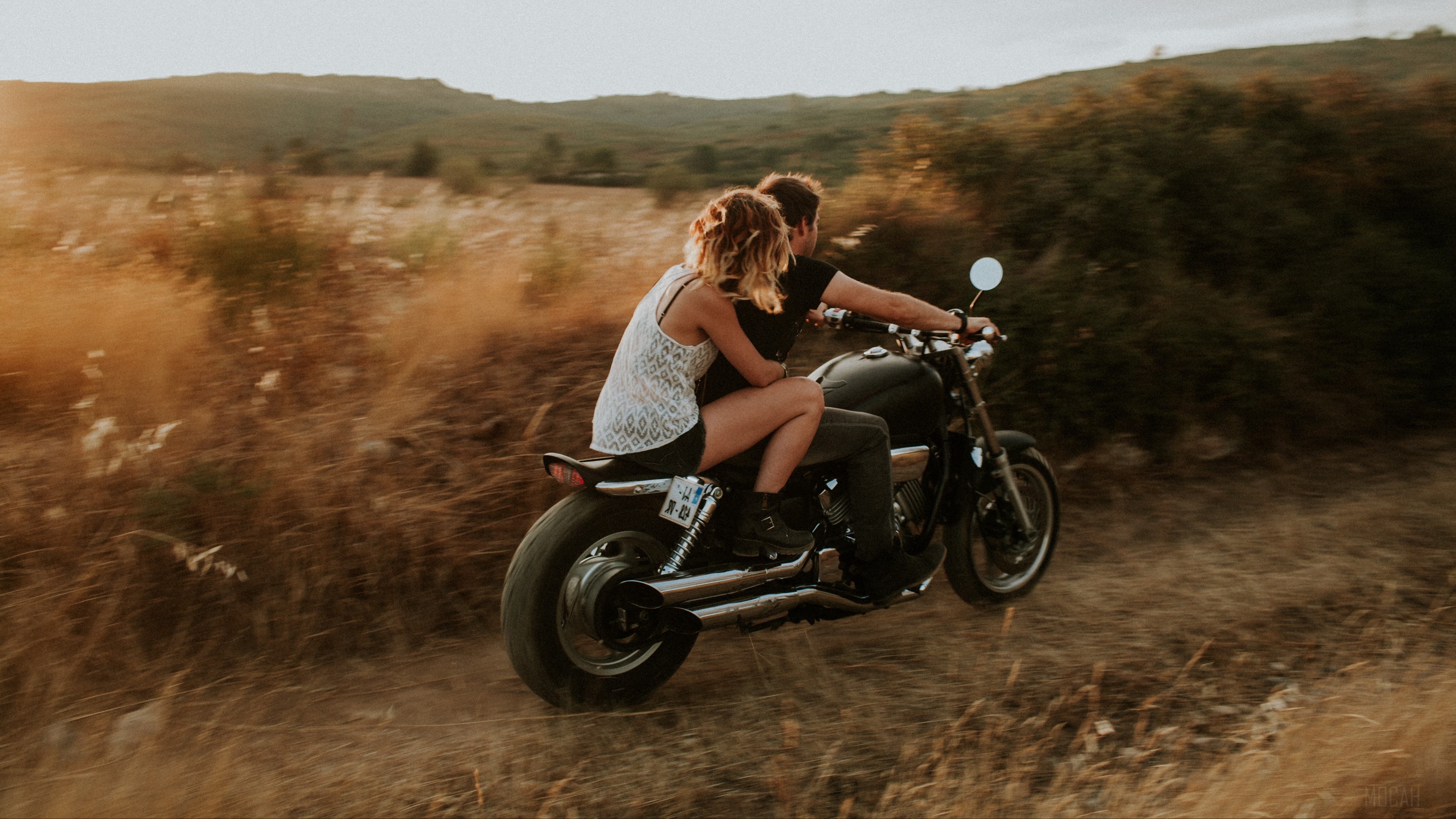 couple, motorcycle, love, speed 4k Gallery HD Wallpaper