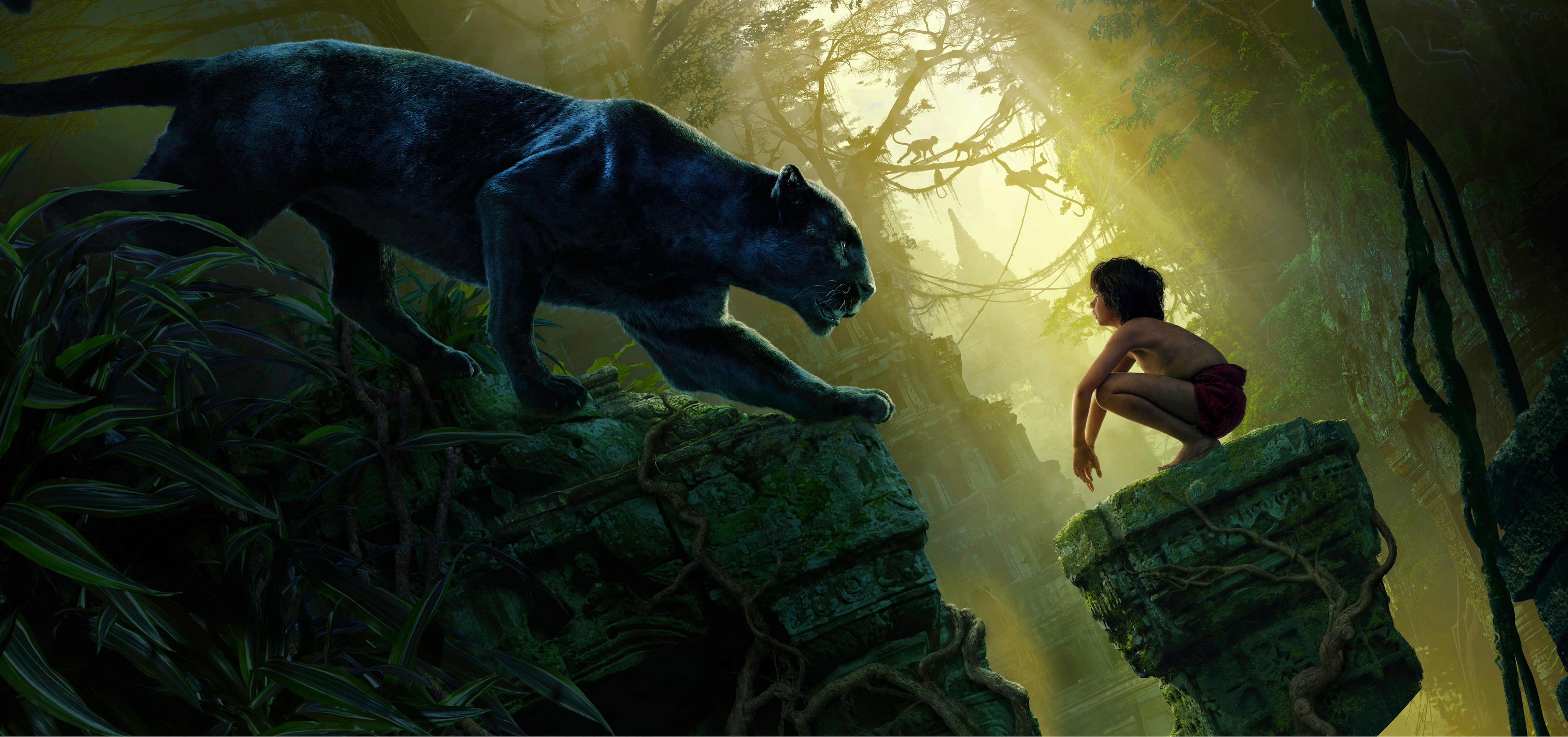 Wallpaper / tarzan, Jungle Book, clip, movie, 4K, Mowgli, Bagheera free download