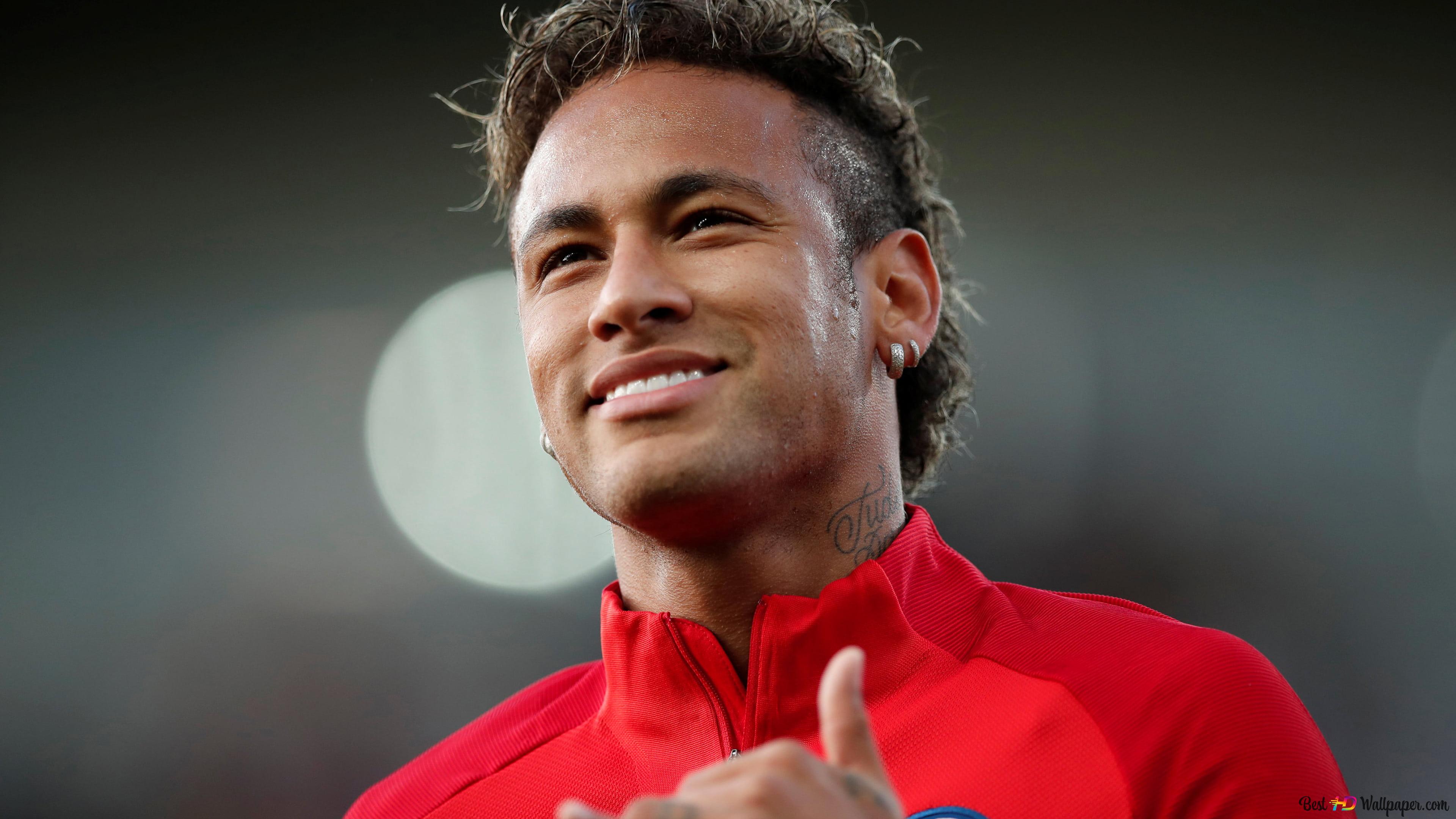 Neymar JR smiling portrait 4K wallpaper download