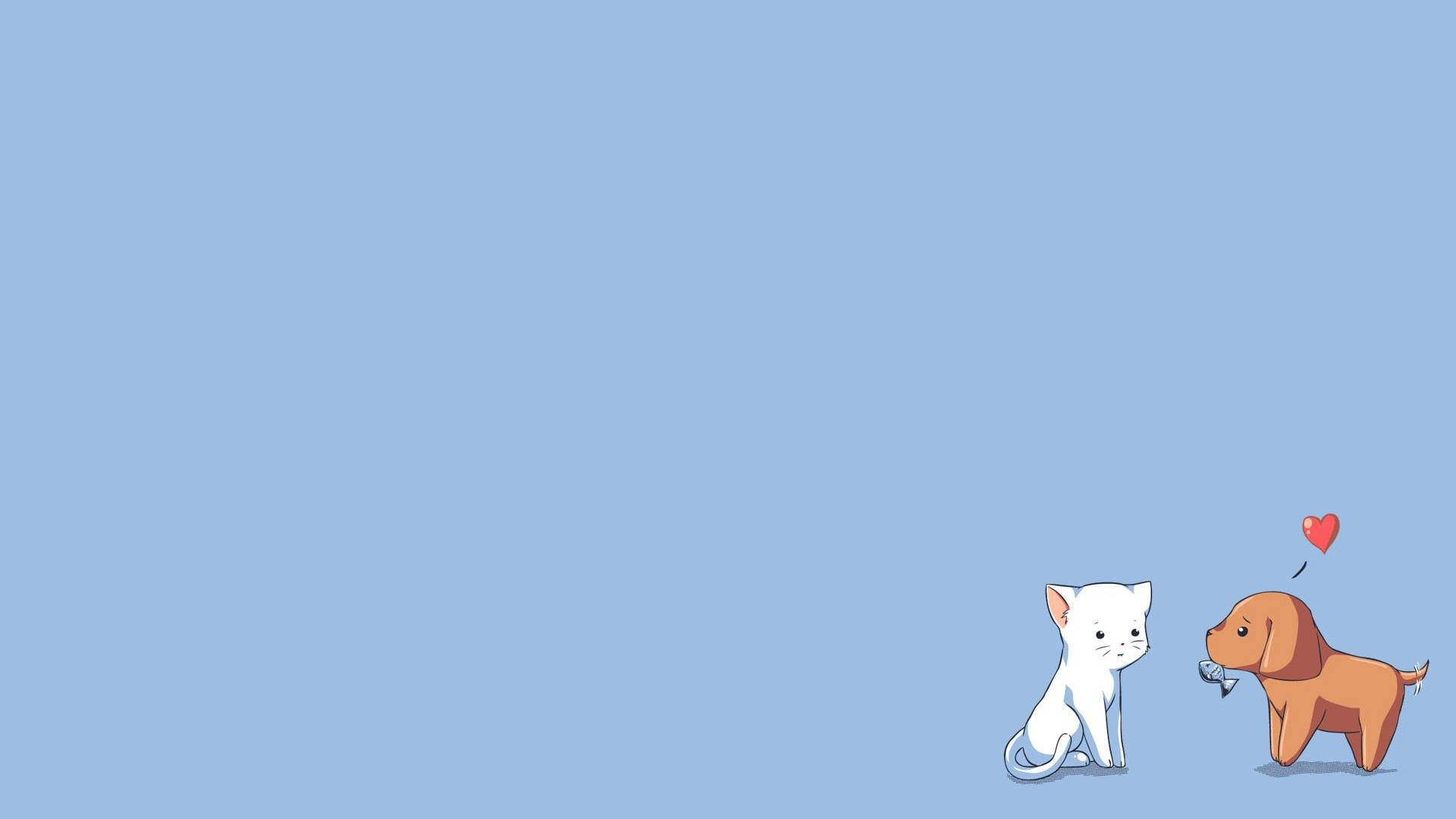 Download Cute Simple Cat And Dog Wallpaper