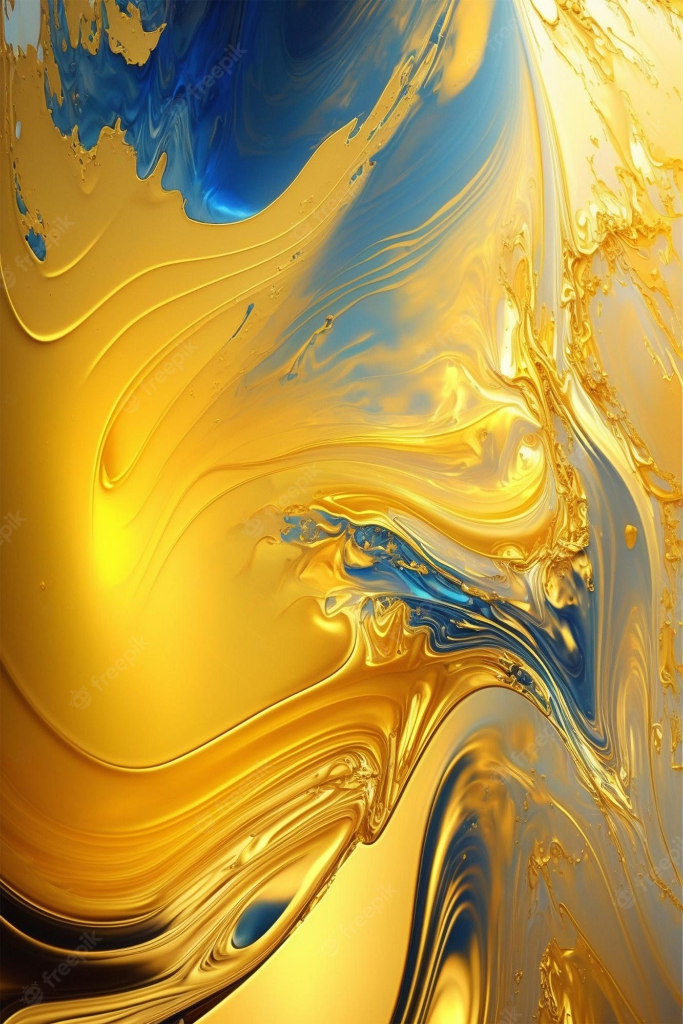 Premium Photo. Yellow and blue wallpaper for iphone. the wallpaper is titled yellow and blue