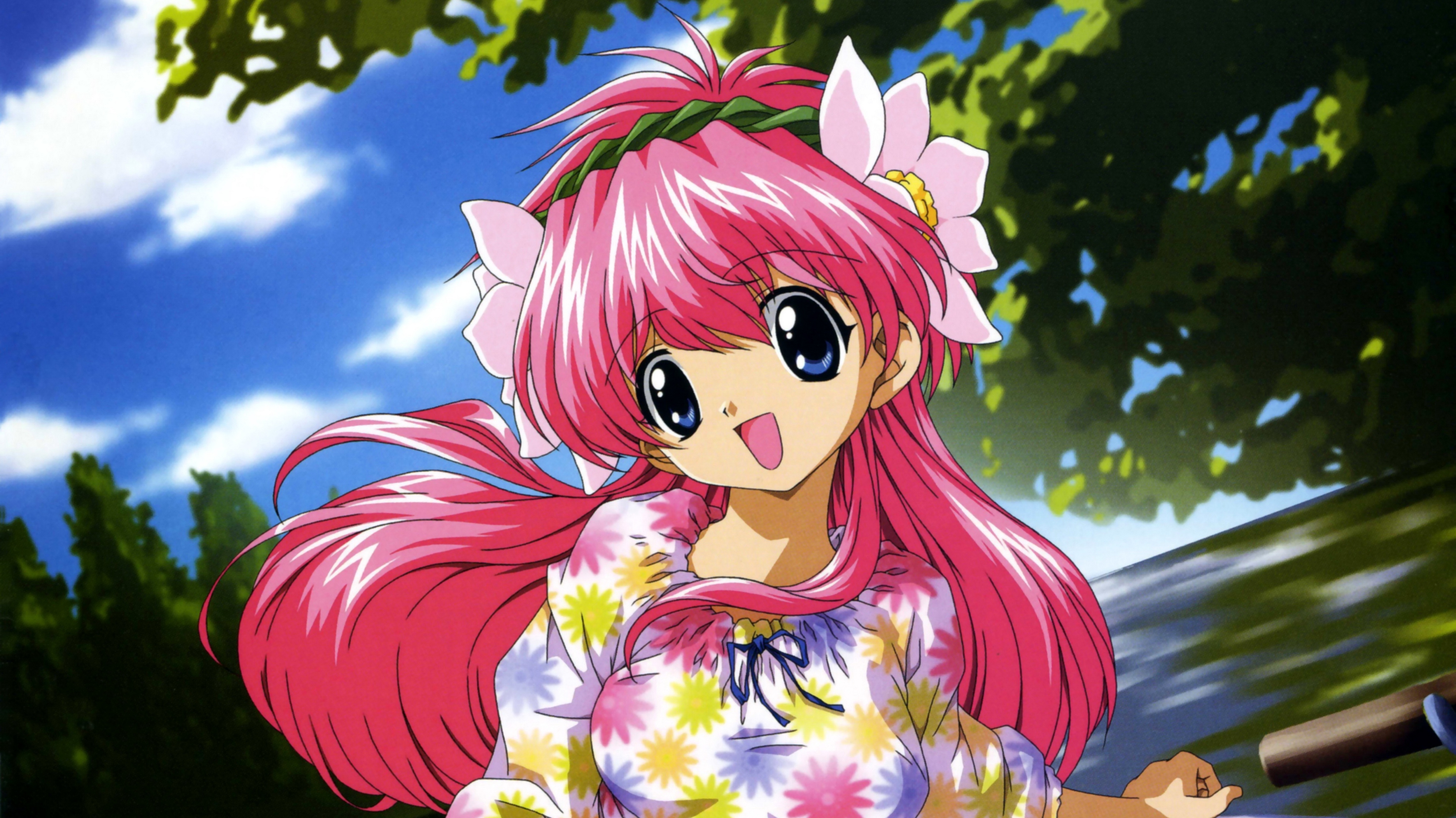 Wallpaper 4k galaxy angel, girl, pink hair, cute, joy 4k Wallpaper