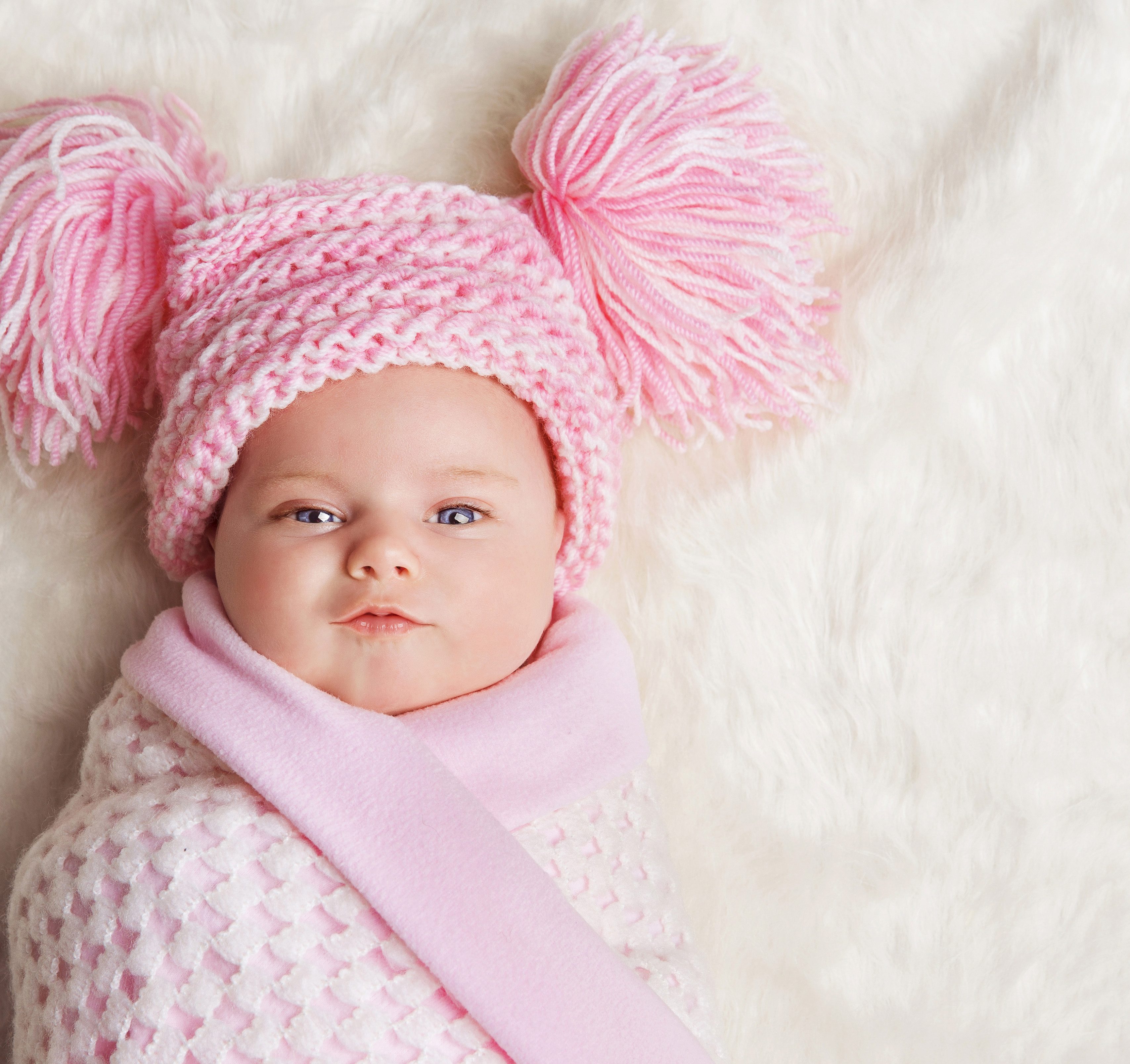 Cute Girl Baby Kid Child Pink 4K Wallpaper