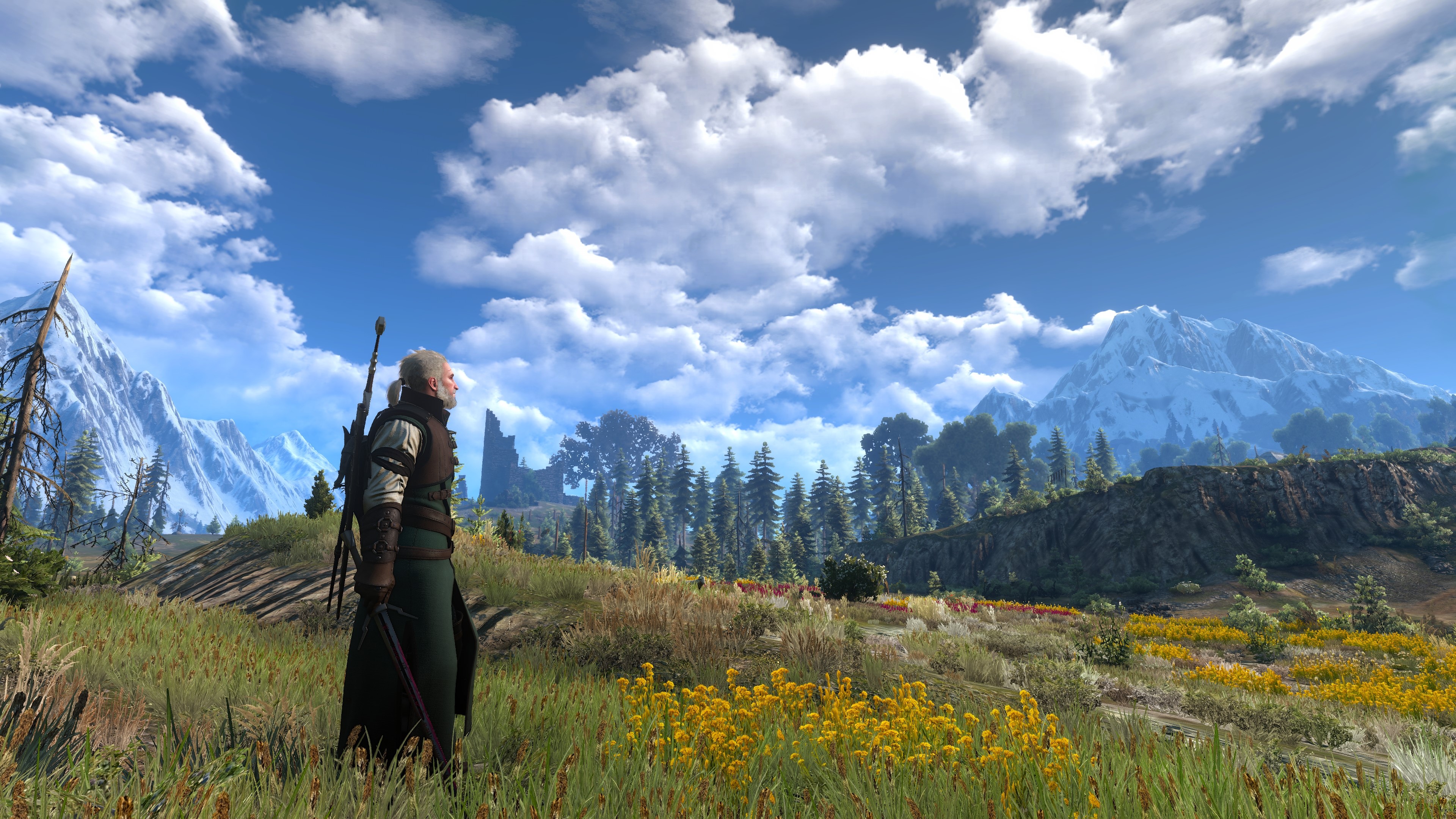 4K, Ard Skellige, Geralt of Rivia, The Witcher 3: Wild Hunt, screen shot Gallery HD Wallpaper