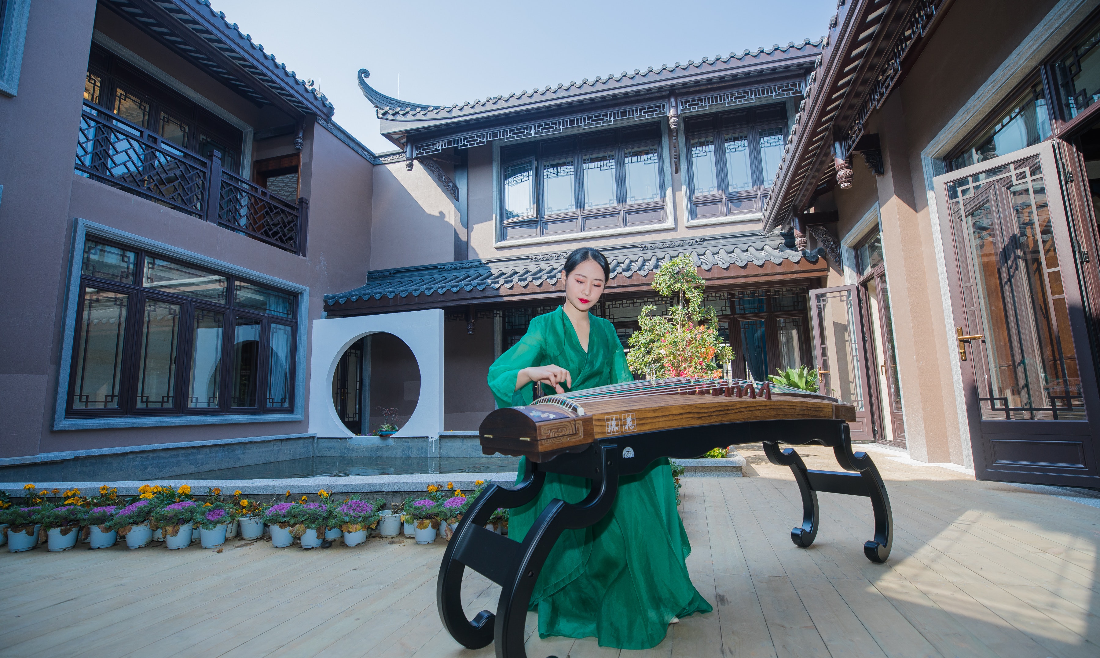 Photo of a Young Woman Playing Guzheng · Free