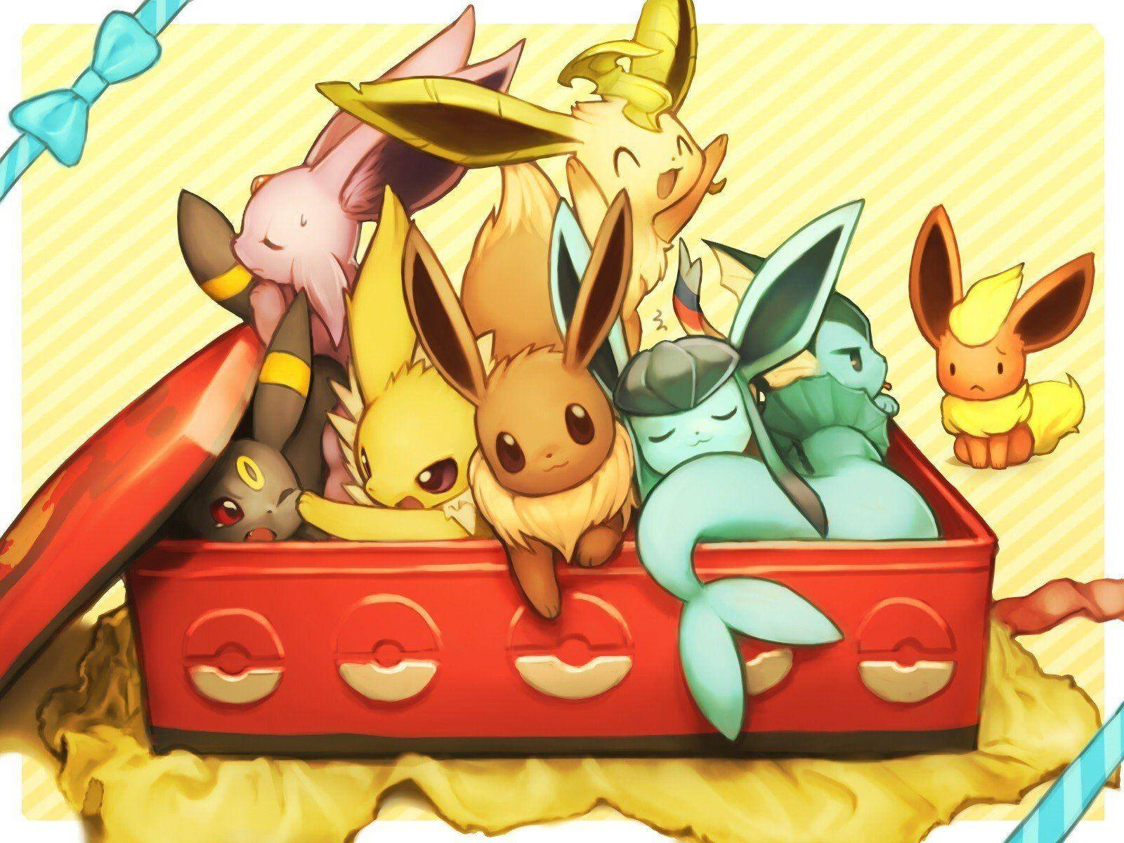 Download Flareon And Other Pokemon In Box Wallpaper