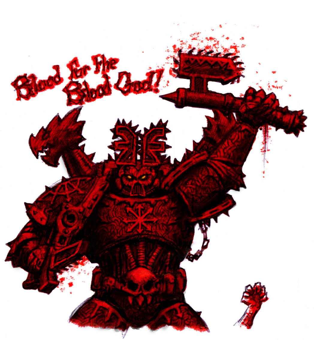 BLOOD FOR THE BLOOD GOD! Defo do some 40k stuff - added by bobebob at background war
