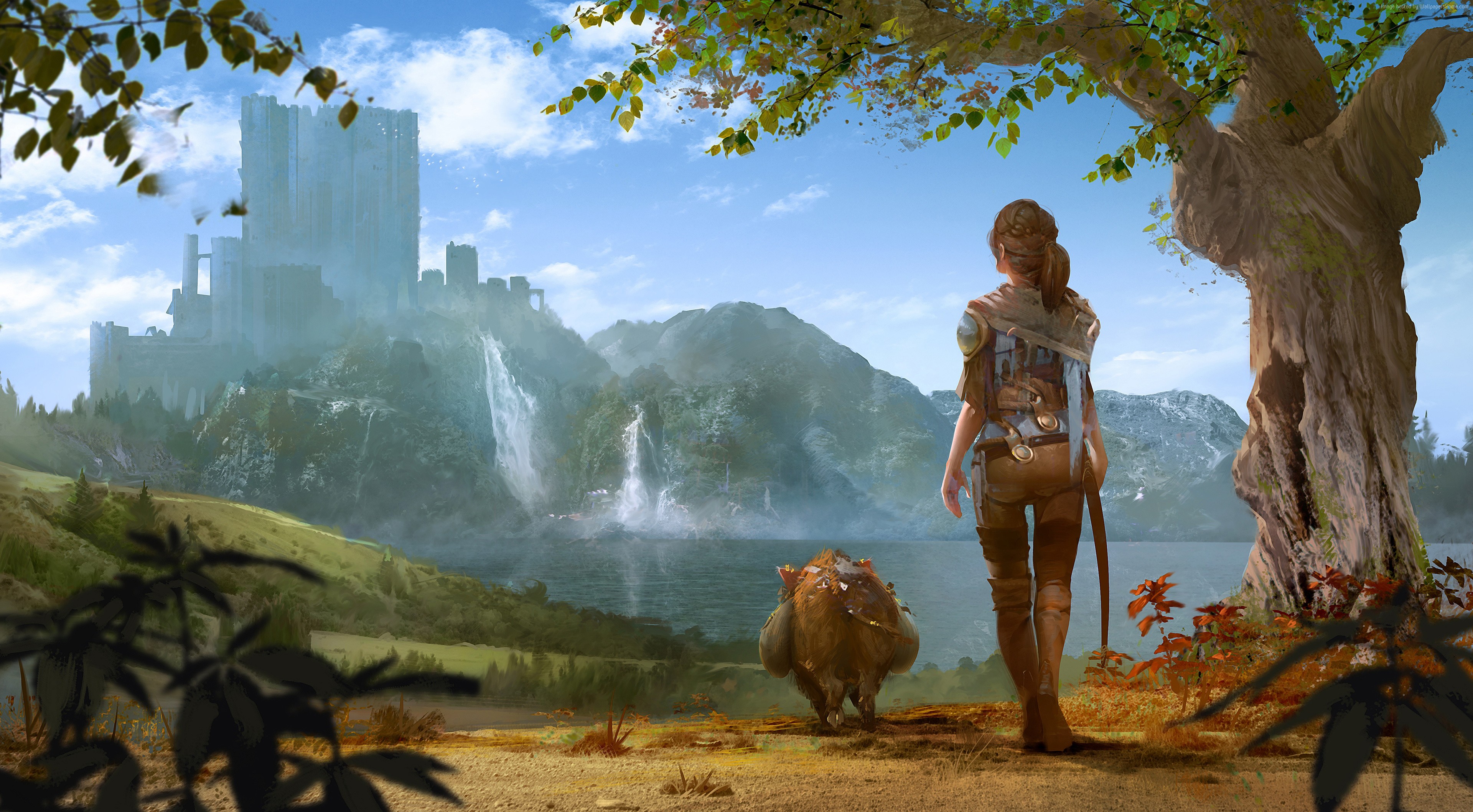 world, 4K, futuristic, girl Gallery HD Wallpaper