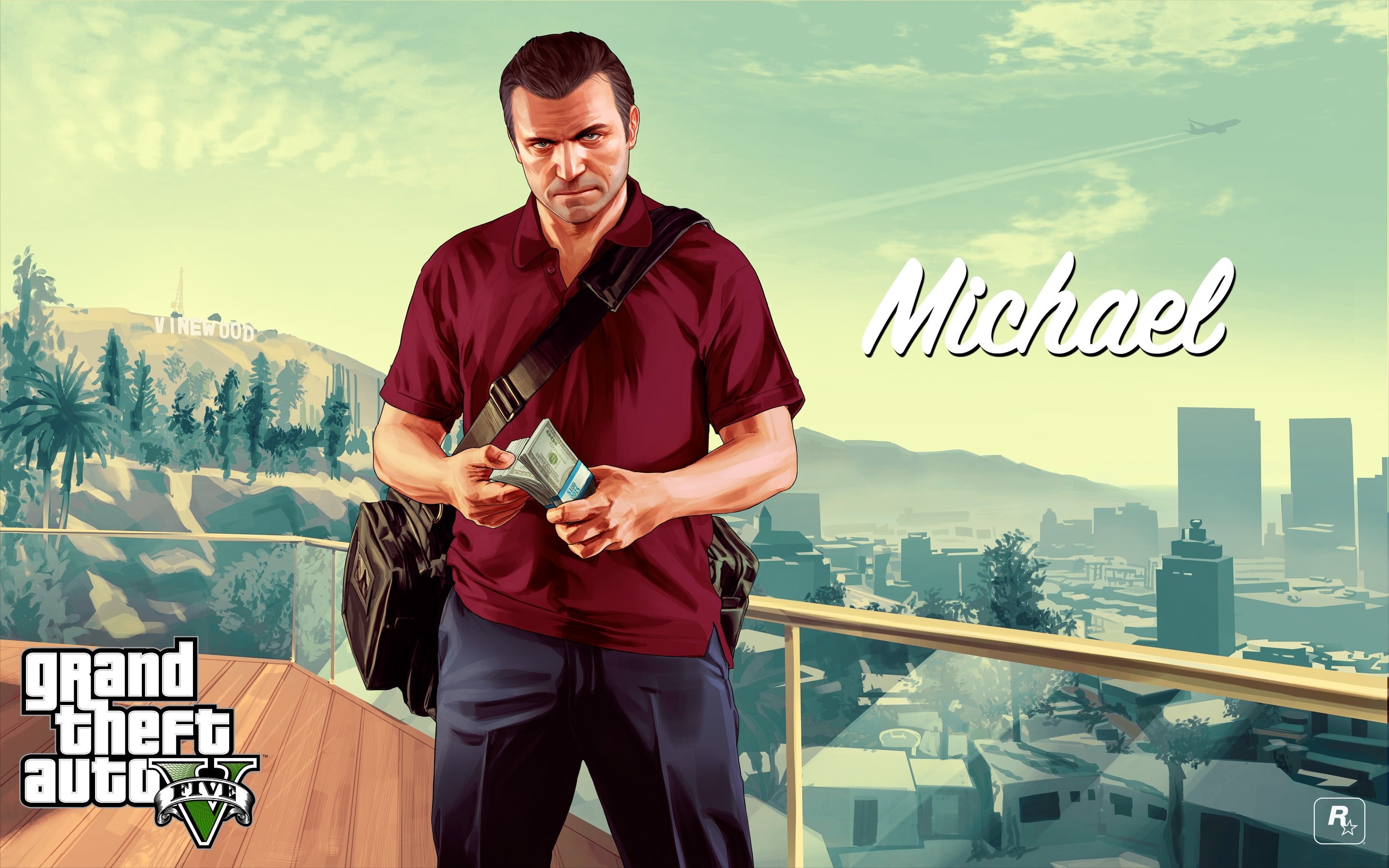Wallpaper / money, gta 5, gta, 2K, v, michael free download