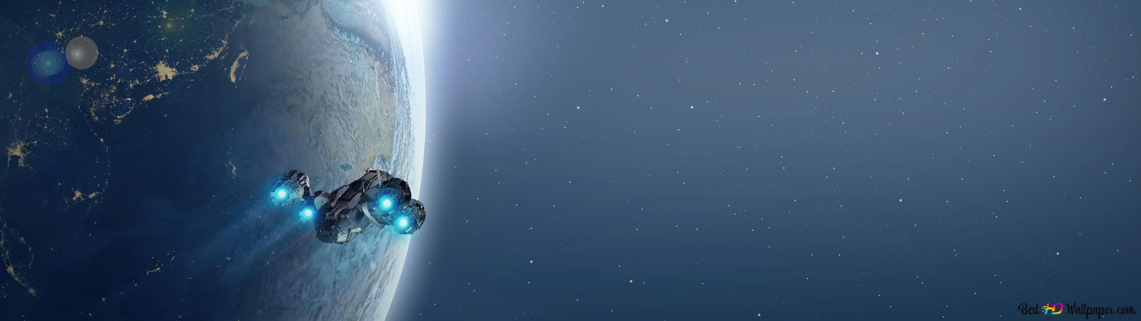 Sci fi space ship 4K wallpaper download